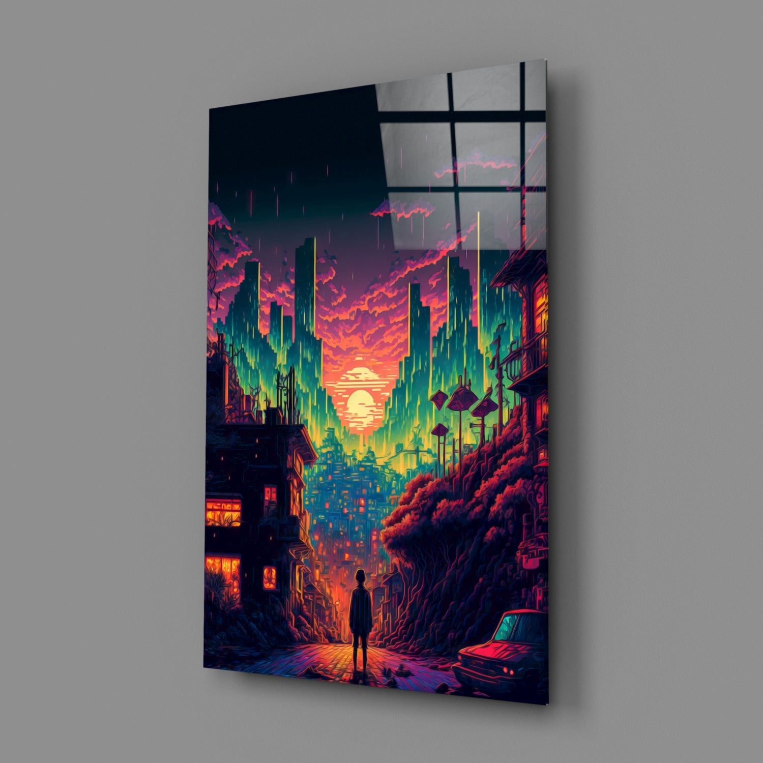 Walk to the New Life Glass Wall Art || Designers Collection