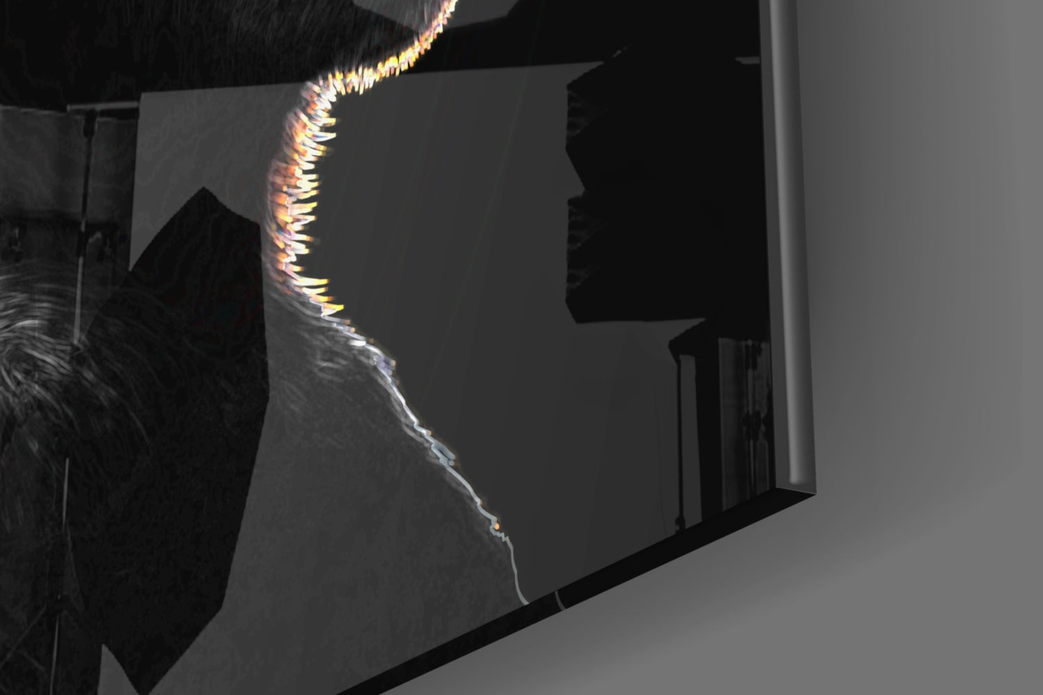 3 Wise Monkeys - Neon Lines Glass Wall Art || Designer Collection
