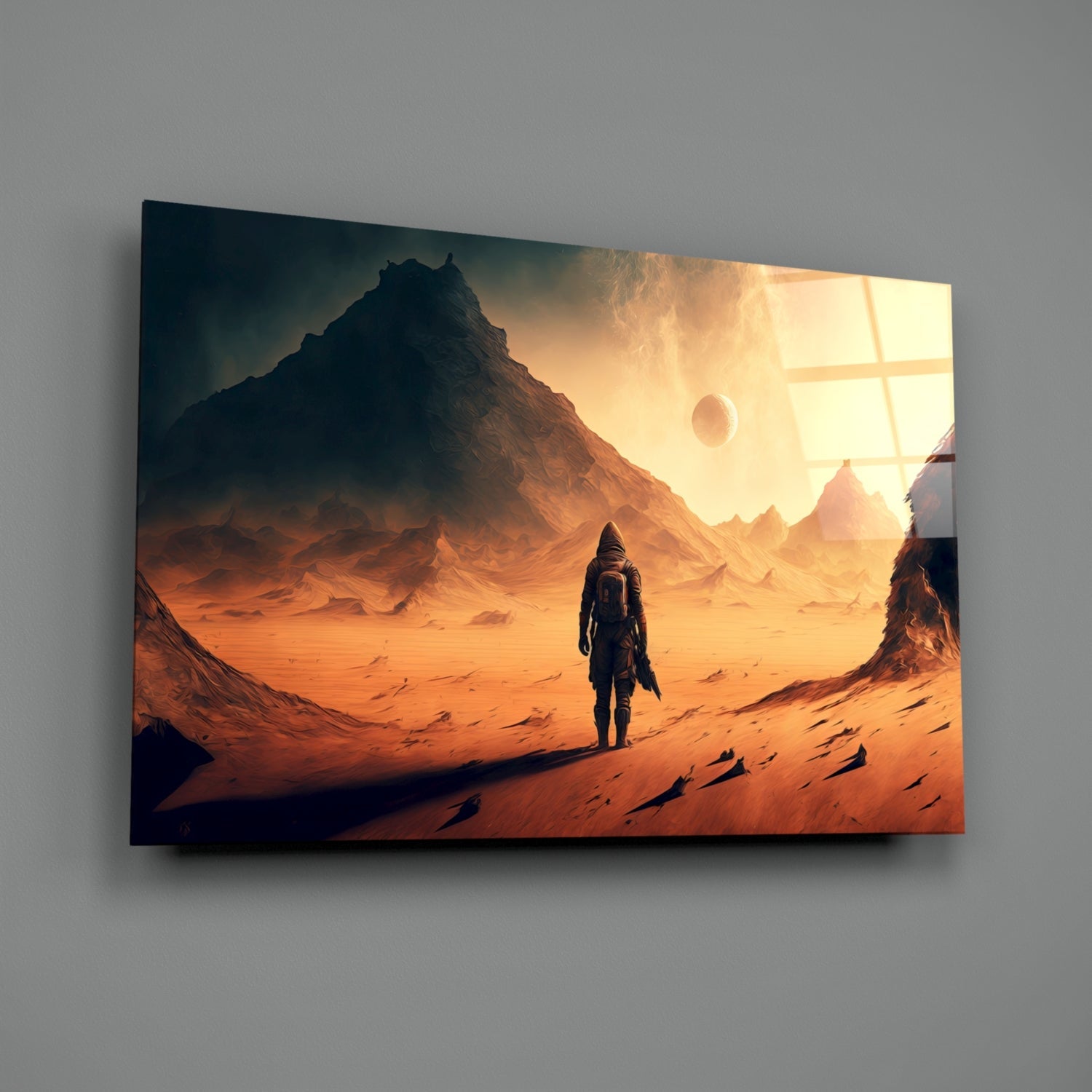 Walk on Another Planet Glass Wall Art || Designers Collection