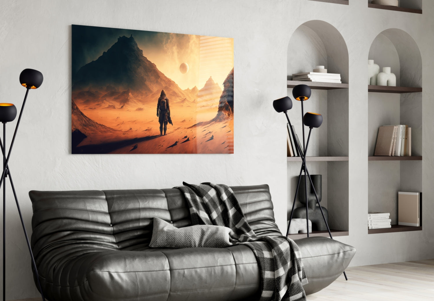 Walk on Another Planet Glass Wall Art || Designers Collection