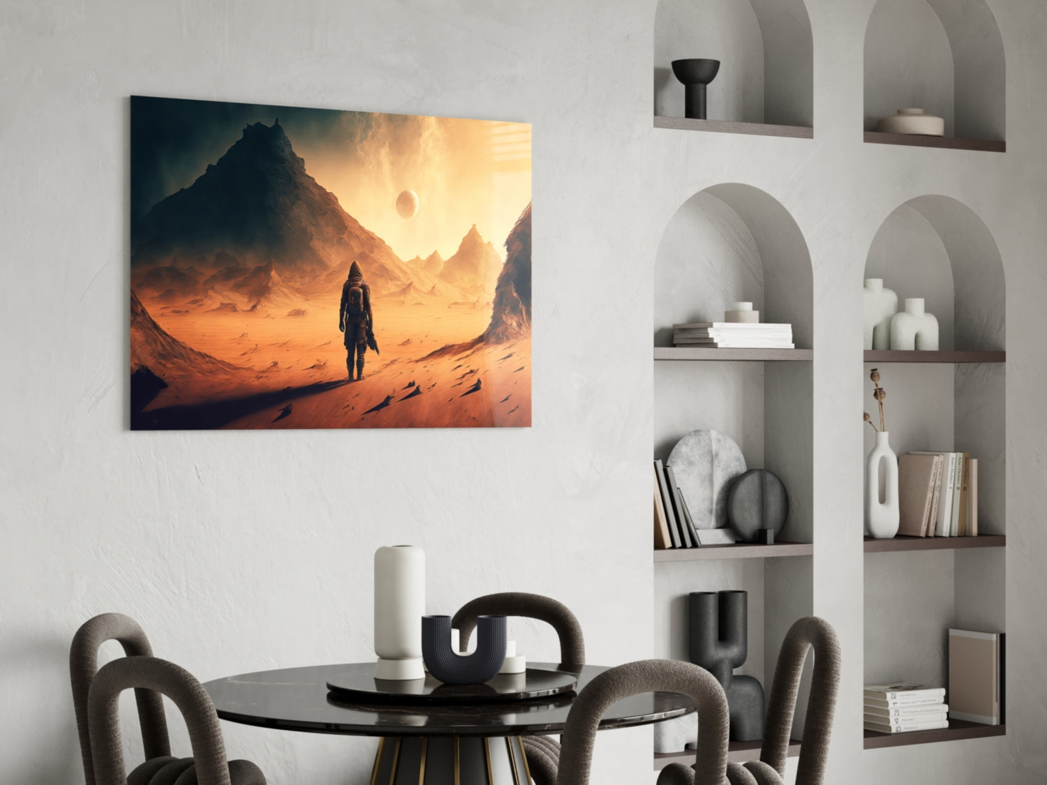 Walk on Another Planet Glass Wall Art || Designers Collection