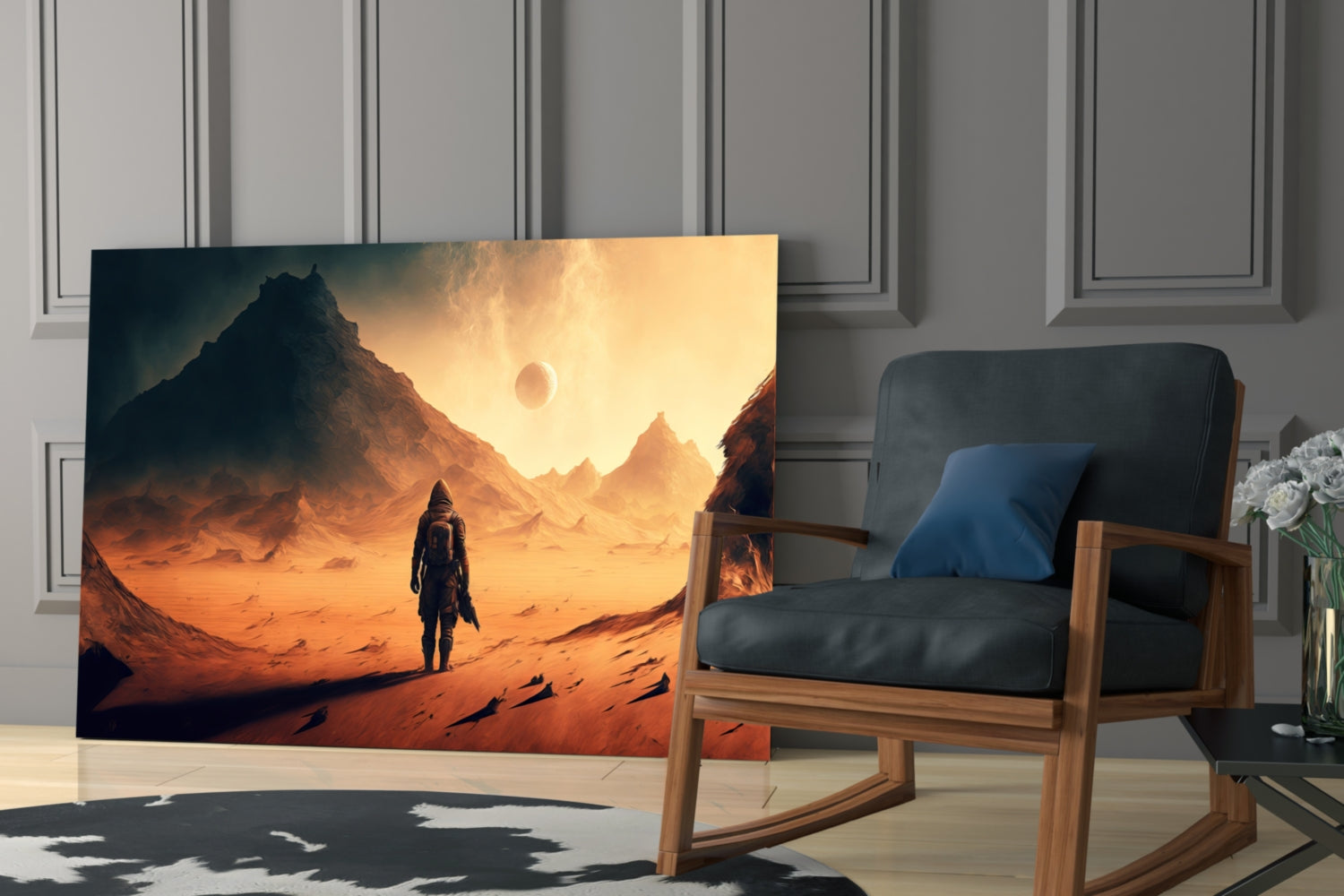 Walk on Another Planet Glass Wall Art || Designers Collection