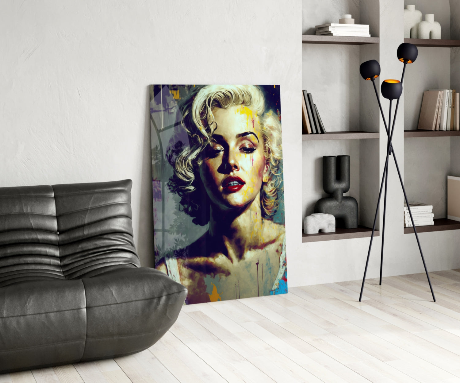 Golden Blonde Icon Portrait Glass Wall Art