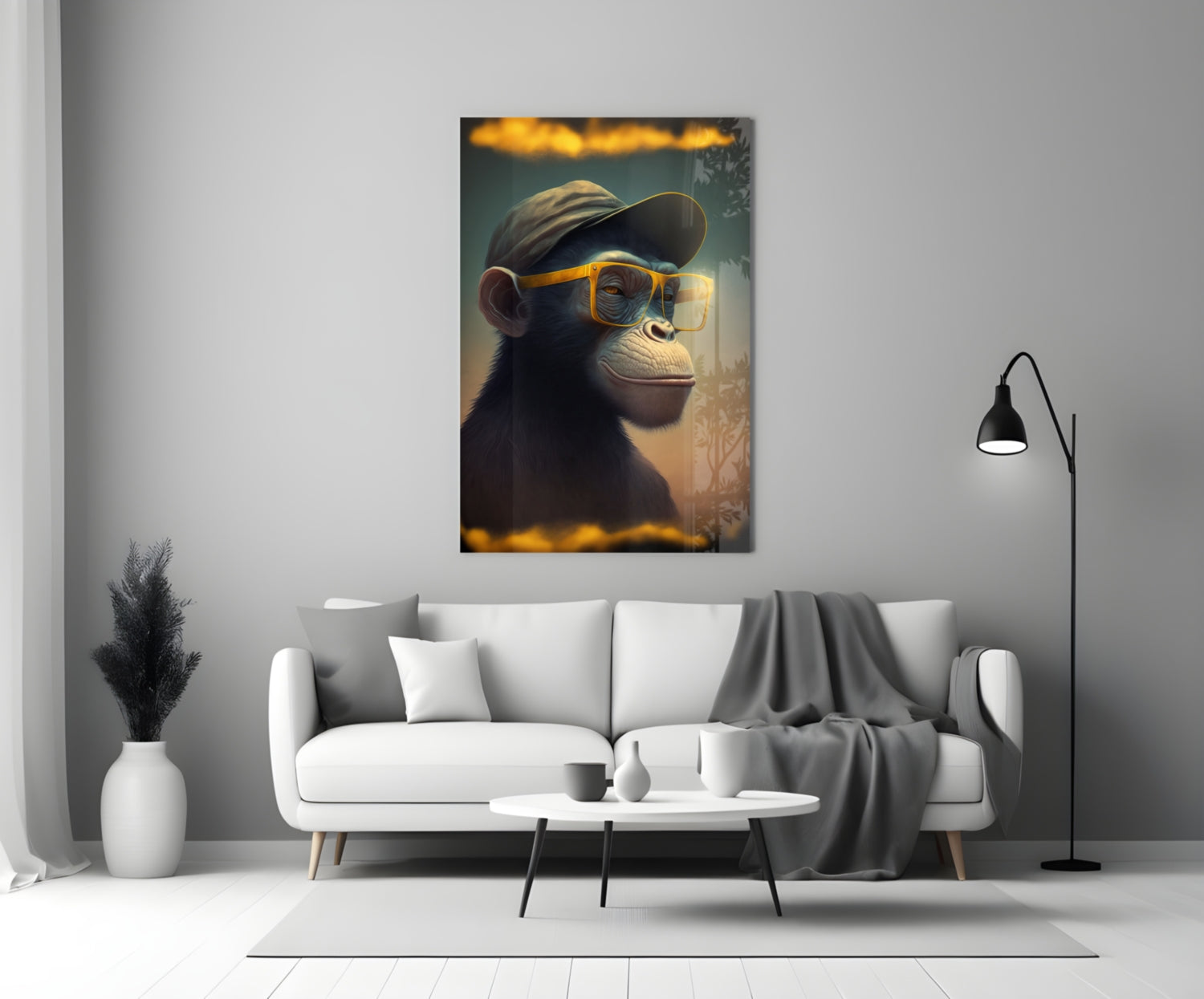Wise Monkey Glass Wall Art || Designers Collection