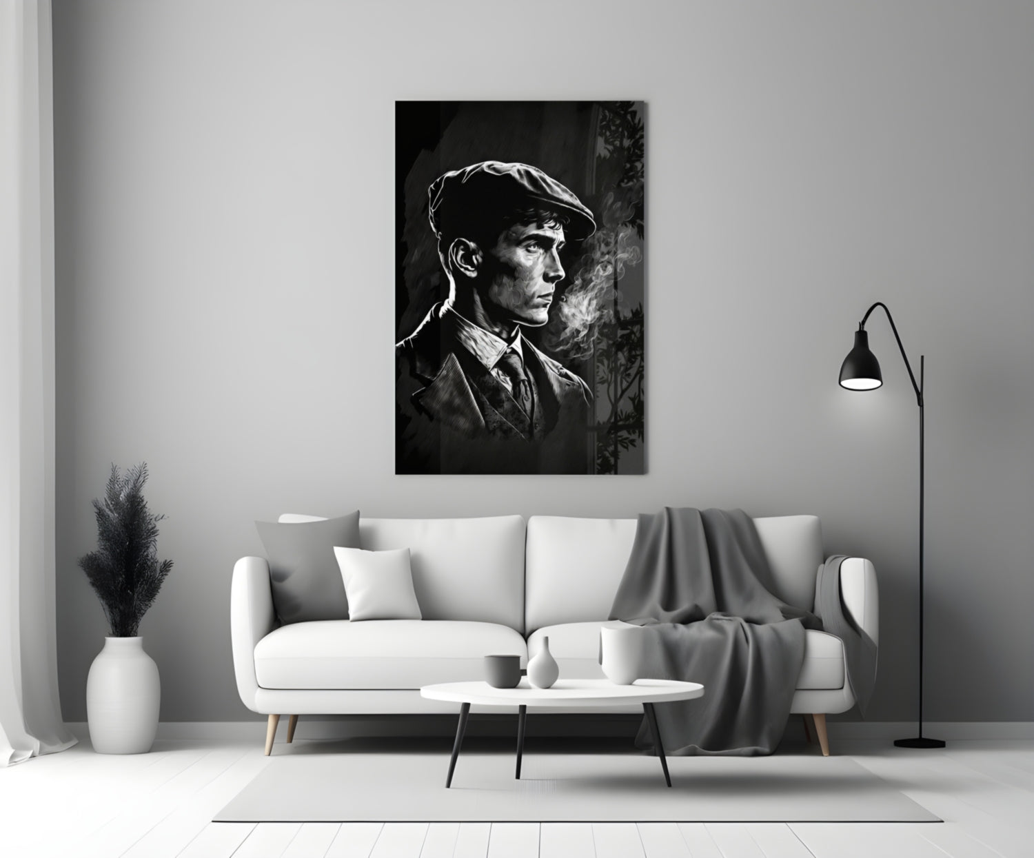 The Flat Cap Crime Boss Glass Wall Art || Designer Collection