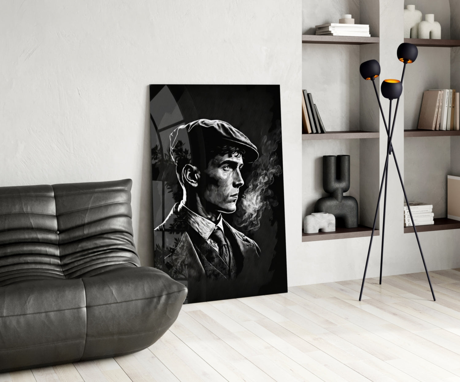The Flat Cap Crime Boss Glass Wall Art || Designer Collection