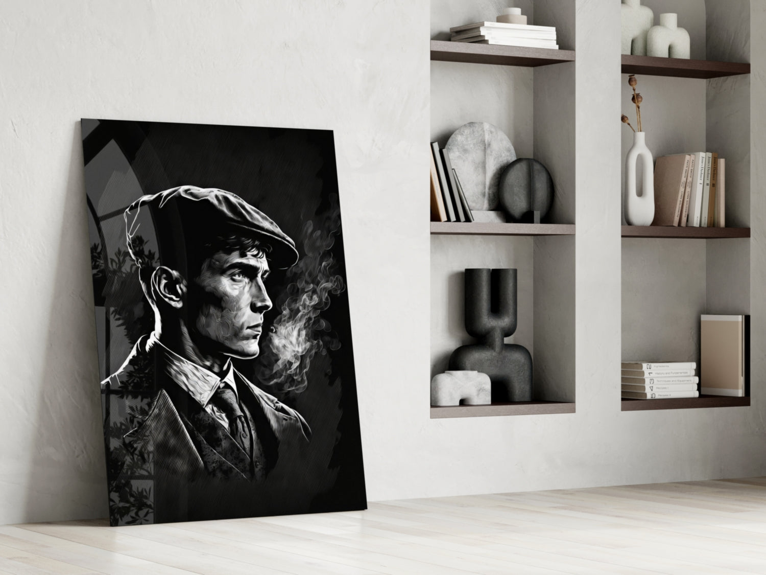 The Flat Cap Crime Boss Glass Wall Art || Designer Collection