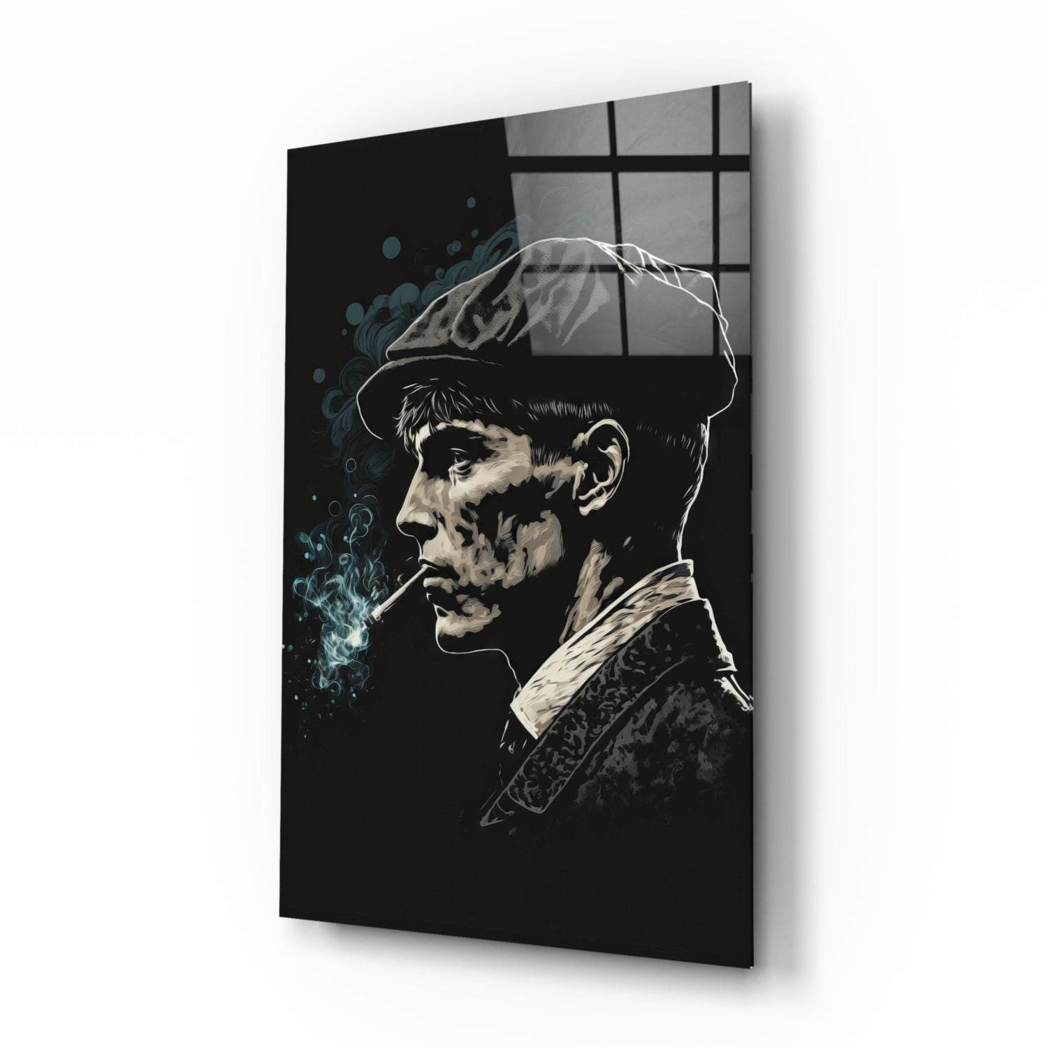 Newsboy Cap Gangster Glass Wall Art || Designer Collection