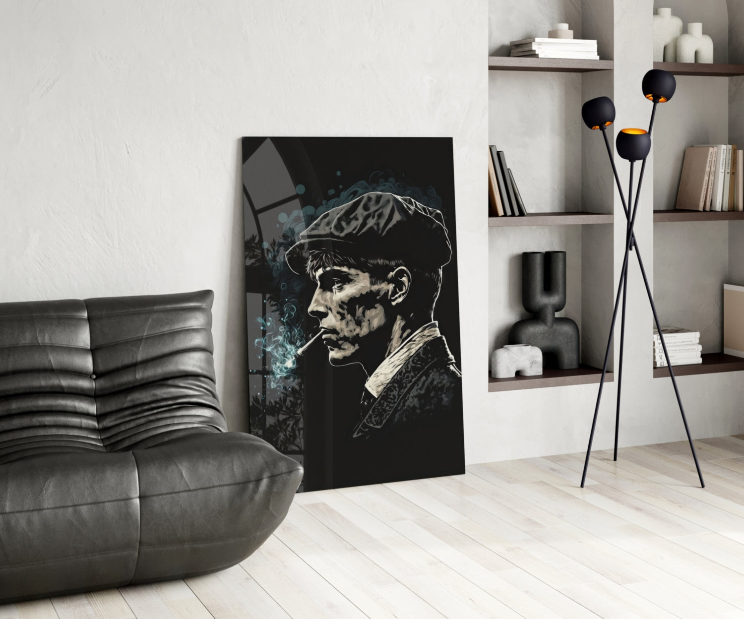 Newsboy Cap Gangster Glass Wall Art || Designer Collection