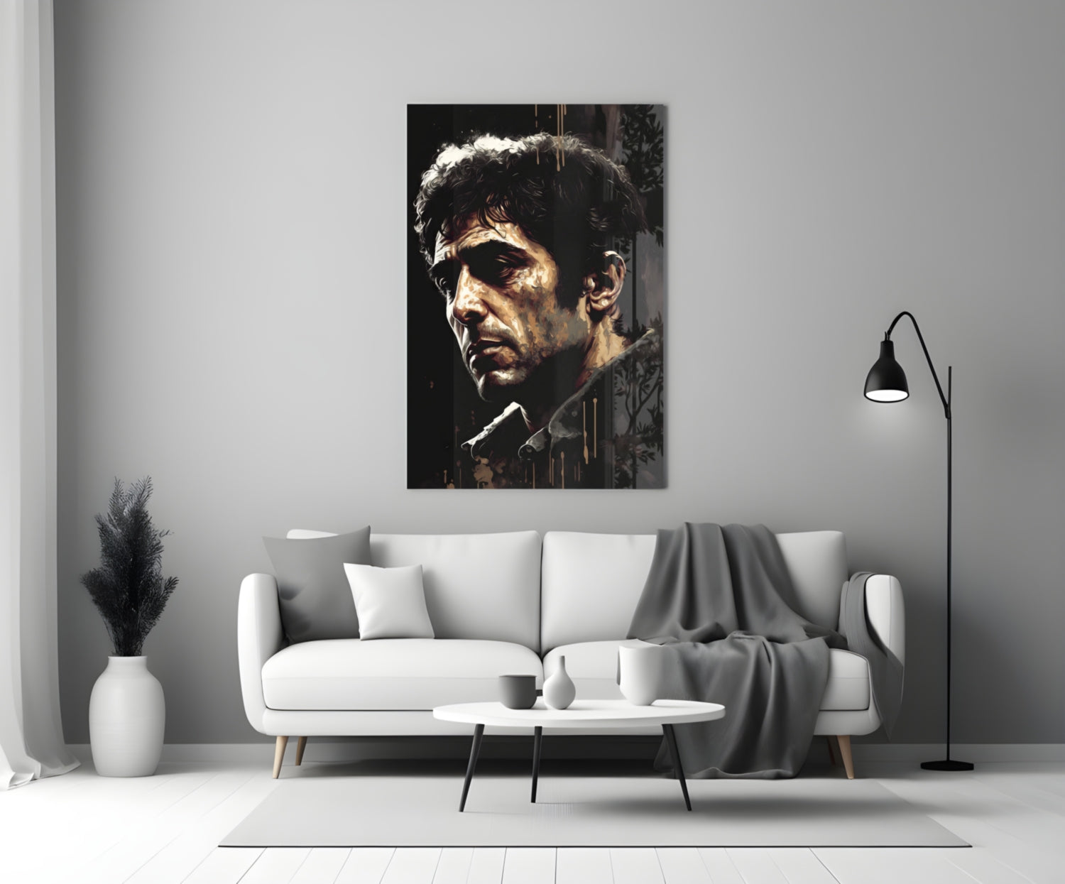 Golden Shadow Cigar Actor Glass Wall Art