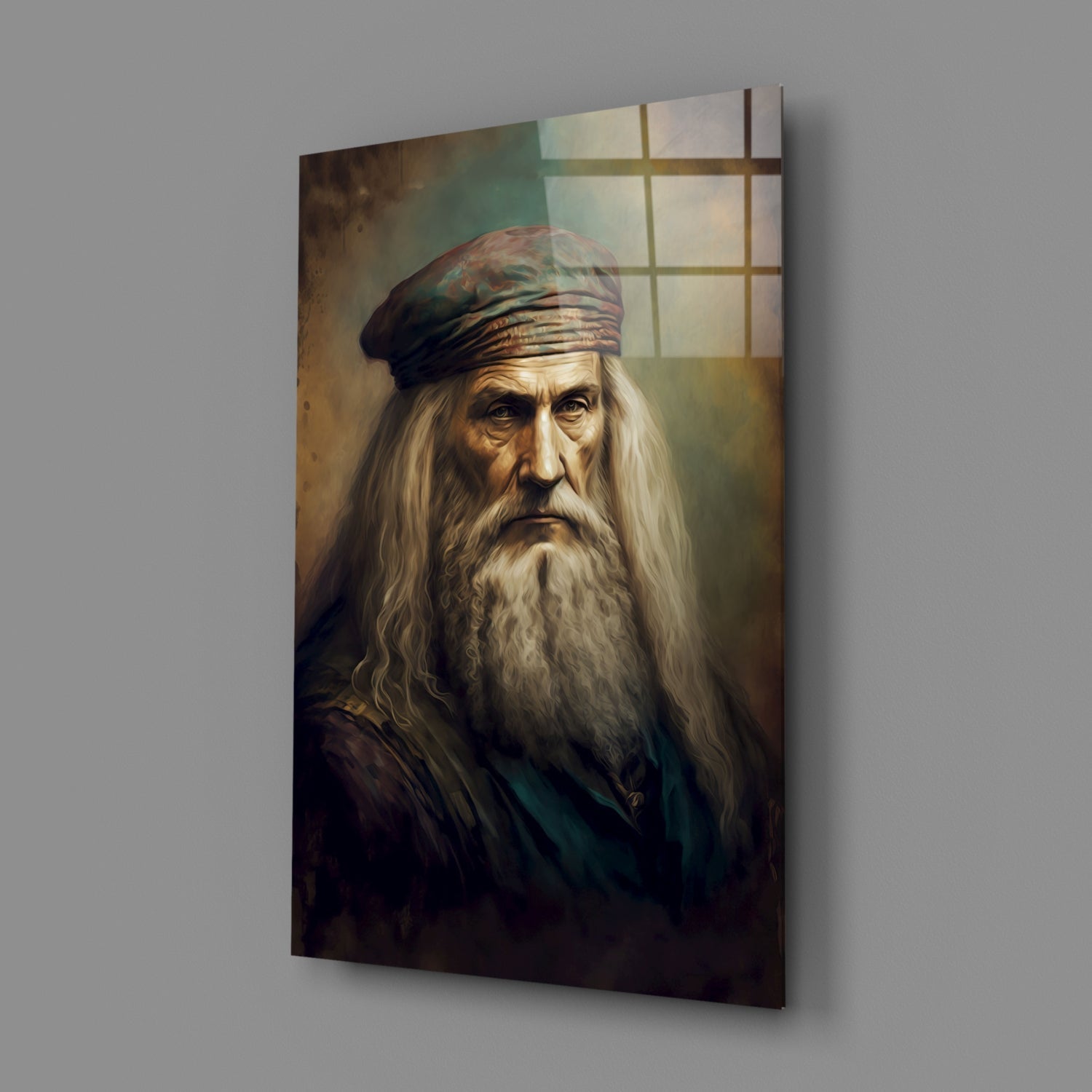 Leonardo da Vinci Glass Wall Art || Designer Collection