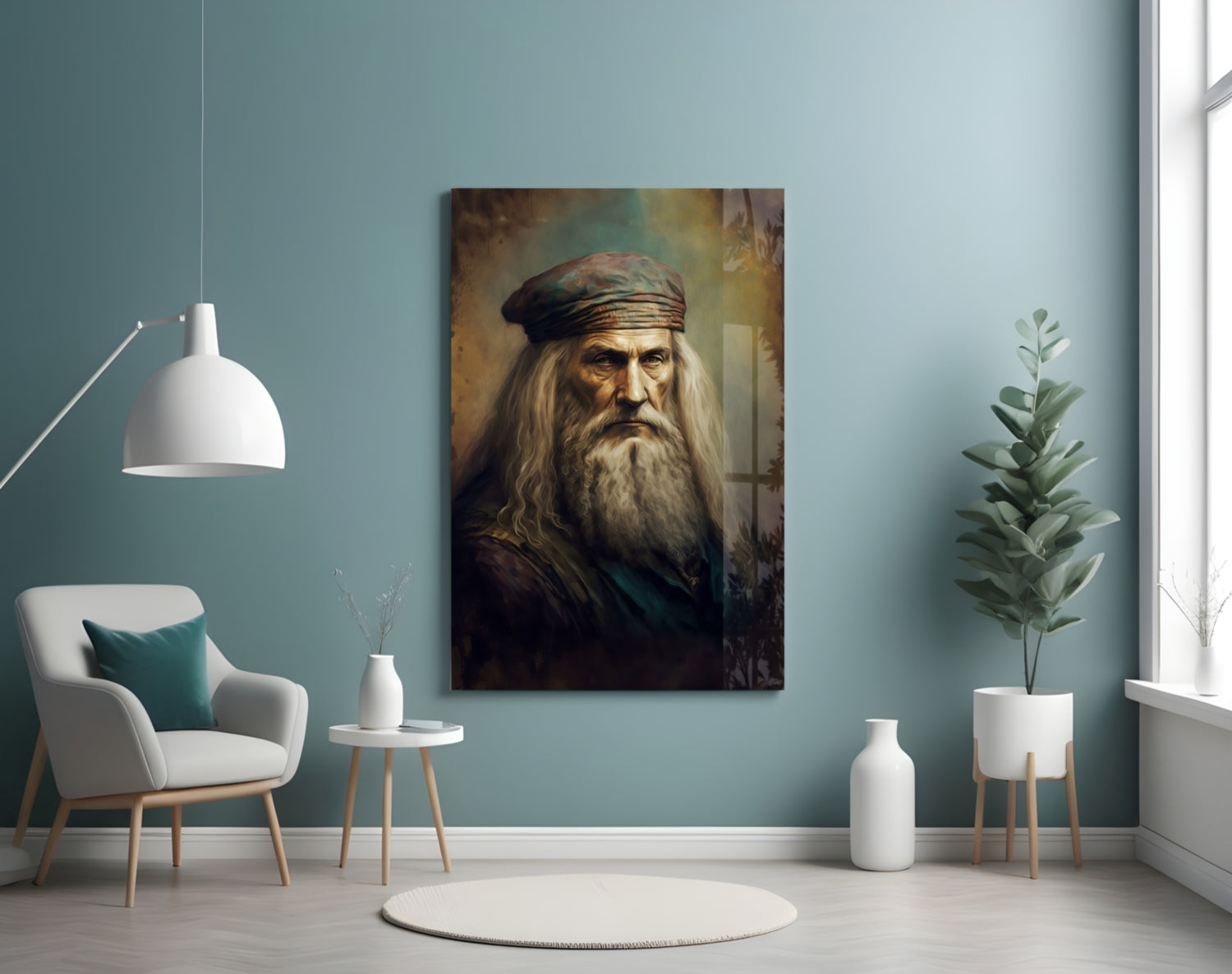 Leonardo da Vinci Glass Wall Art || Designer Collection