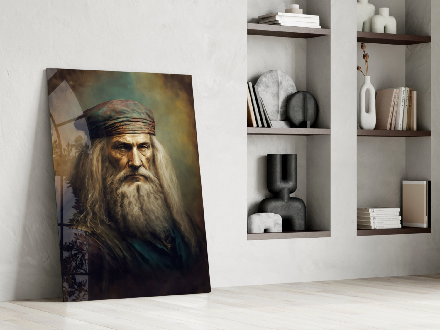 Leonardo da Vinci Glass Wall Art || Designer Collection