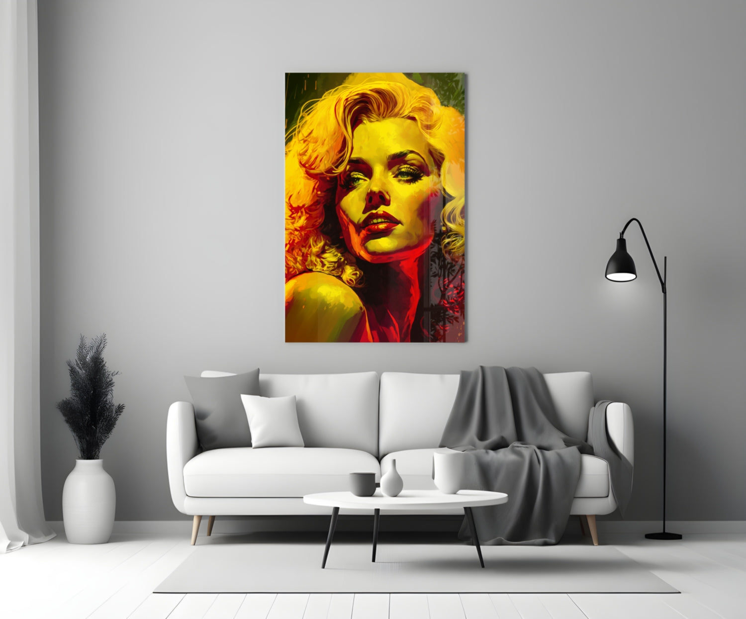 Golden Yellow Blonde Diva Glass Wall Art