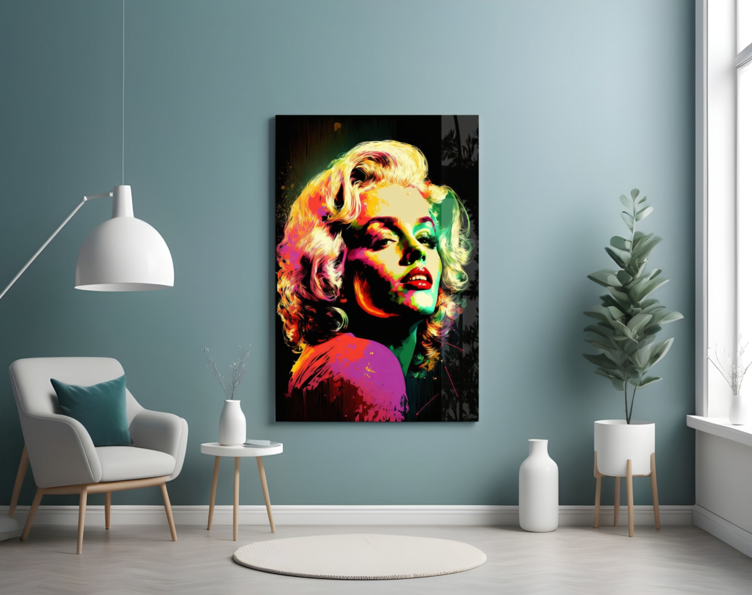 Rainbow Pop Blonde Icon Glass Wall Art