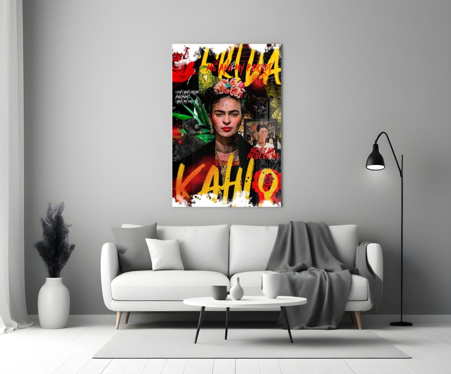 Flower Crown Woman Portrait Glass Wall Art || Designer Collection