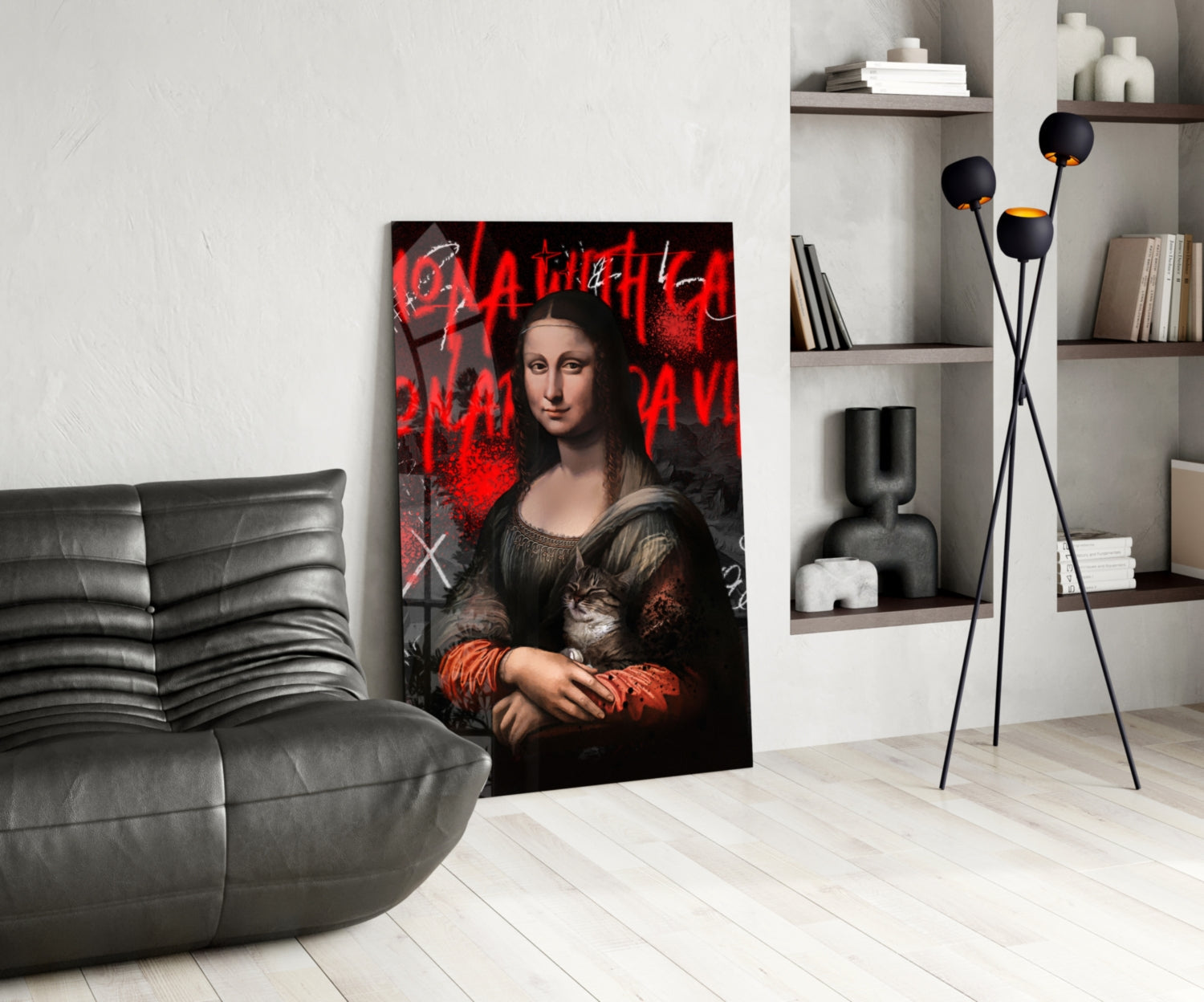 Mona Lisa, The Cat Lover Glass Wall Art || Designer Collection