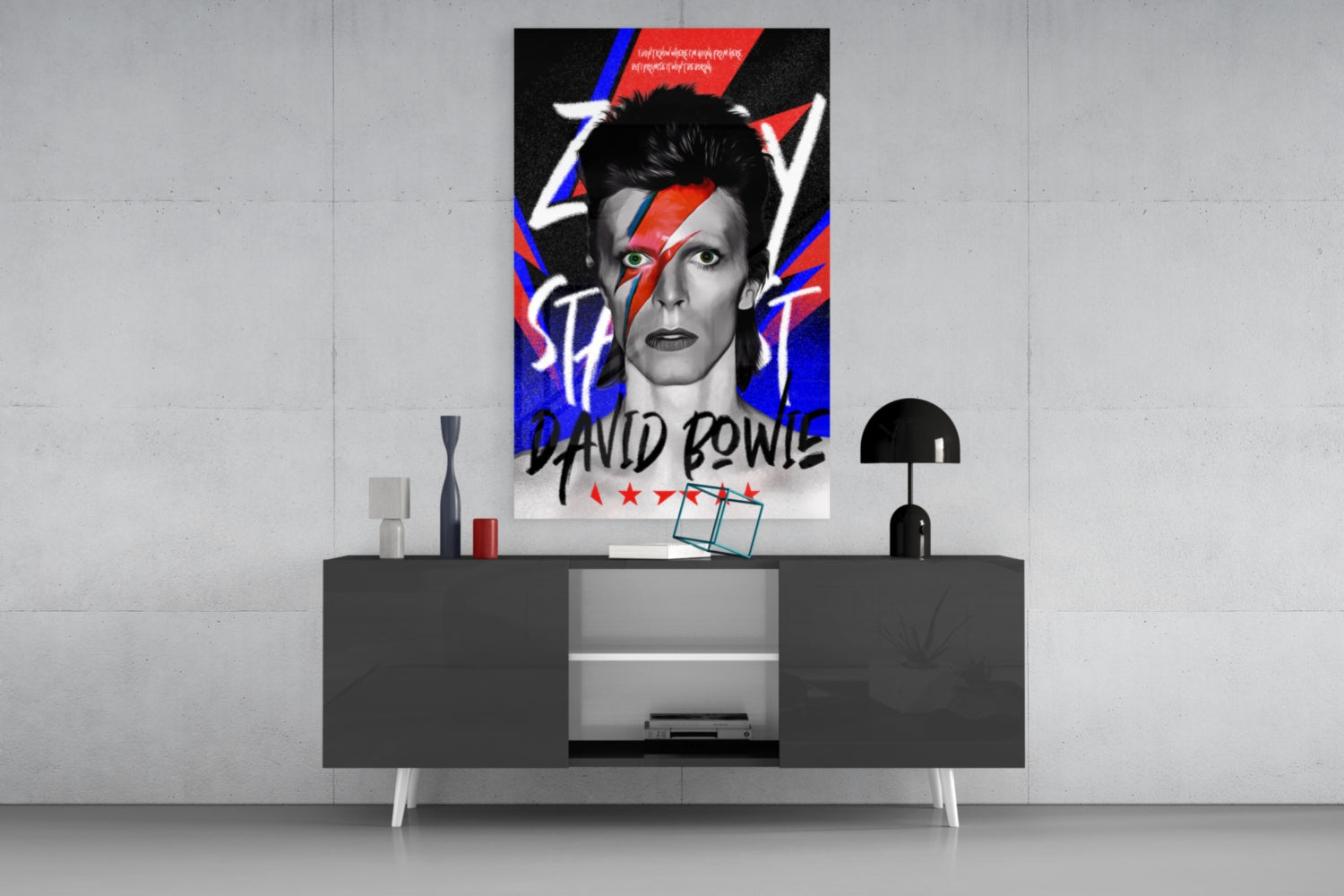 Glam Rock Portrait Glass Wall Art || Designers Collection
