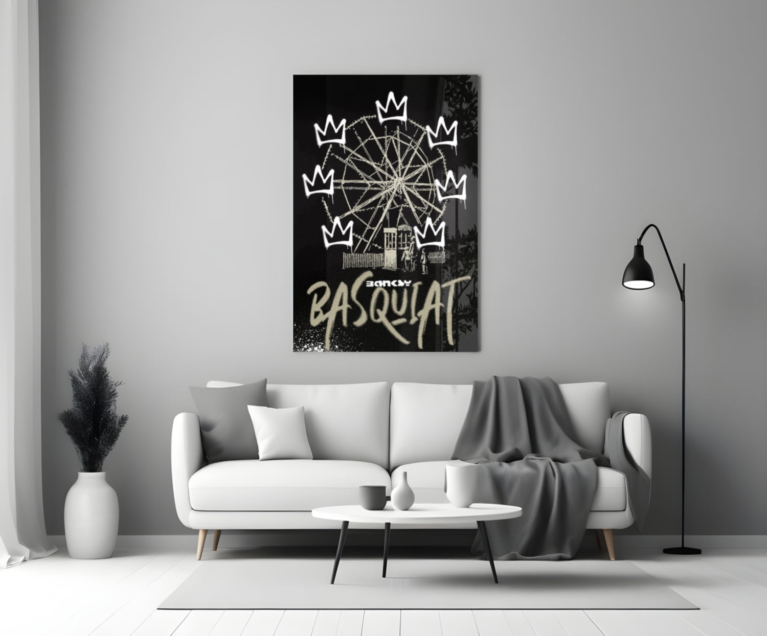 Street Stencil Meets Neo-Expressionist Glass Wall Art || Designer Collection