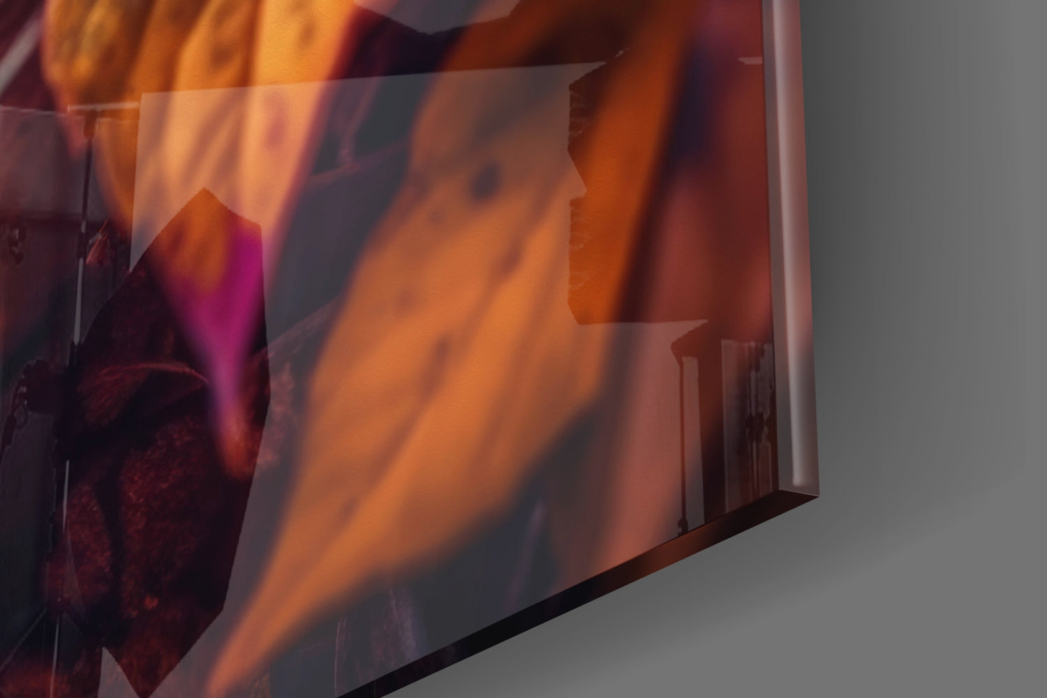 Autumn Leaves Violet Iris Eye Glass Wall Art
