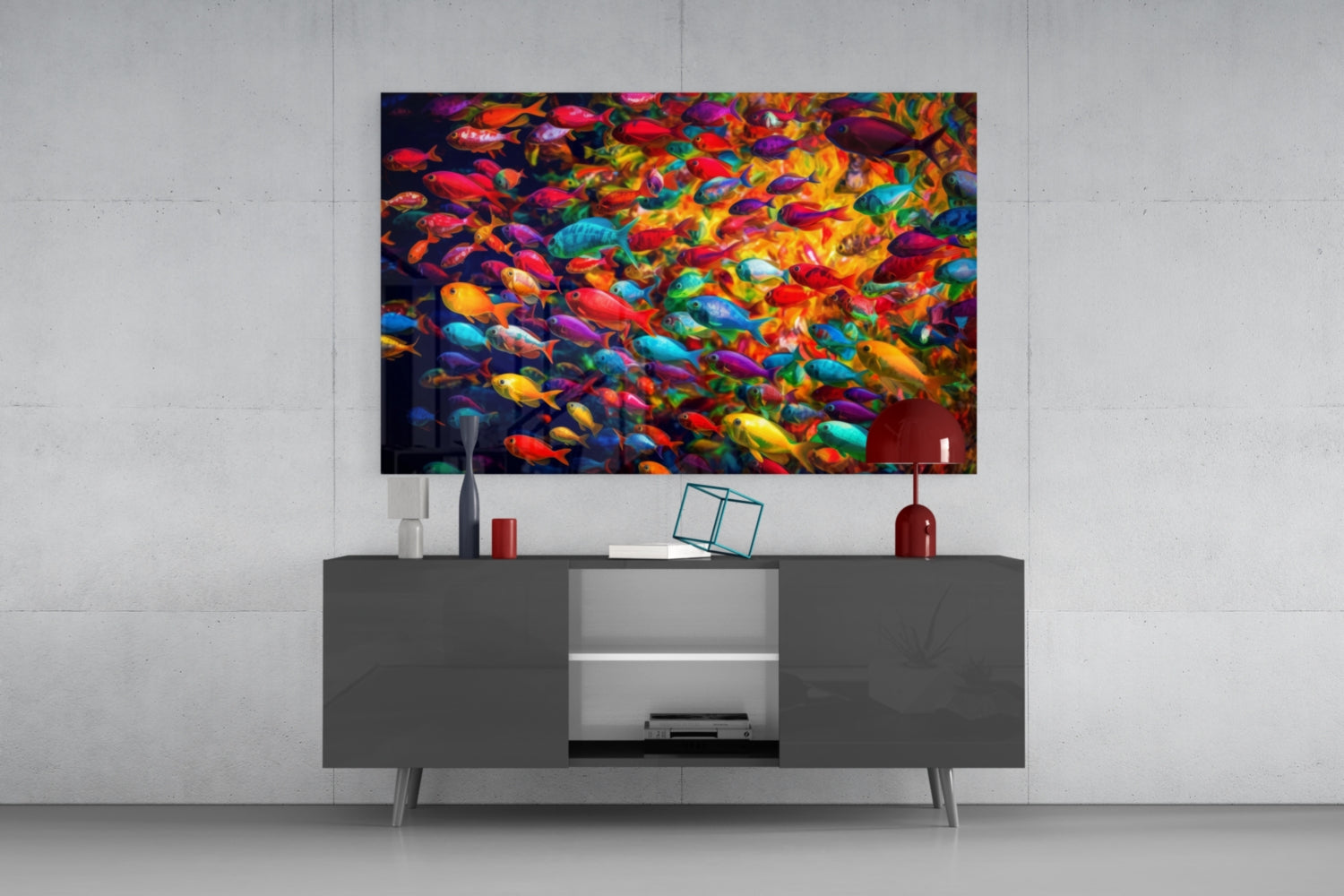 Fish World Glass Wall Art || Designer Collection