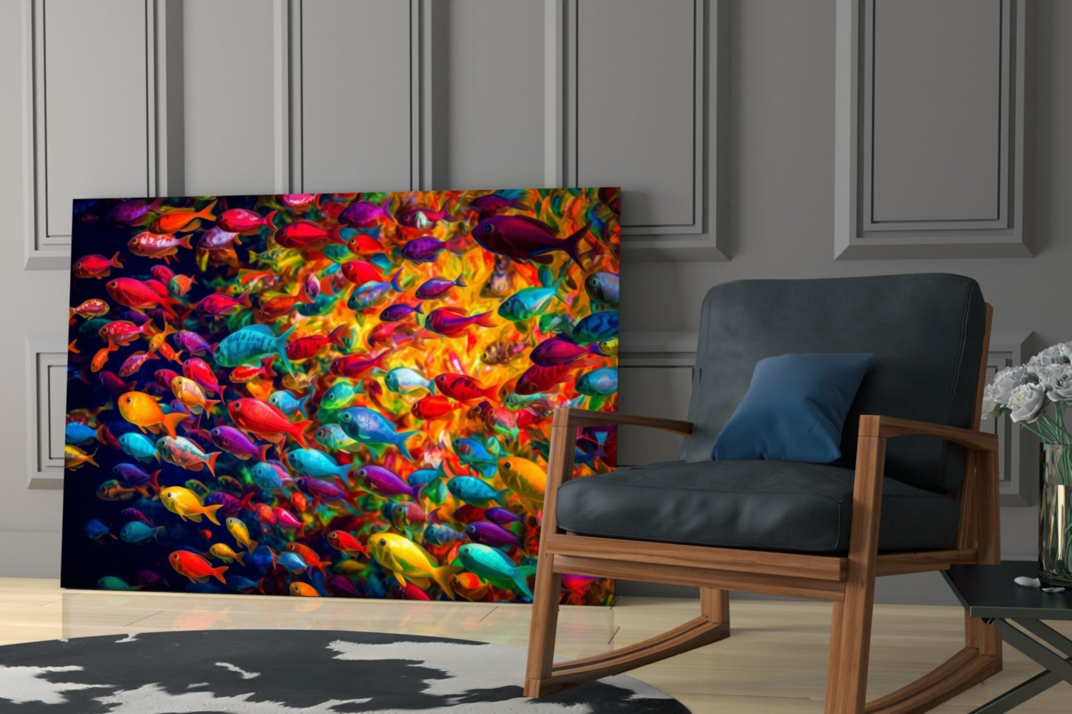 Fish World Glass Wall Art || Designer Collection