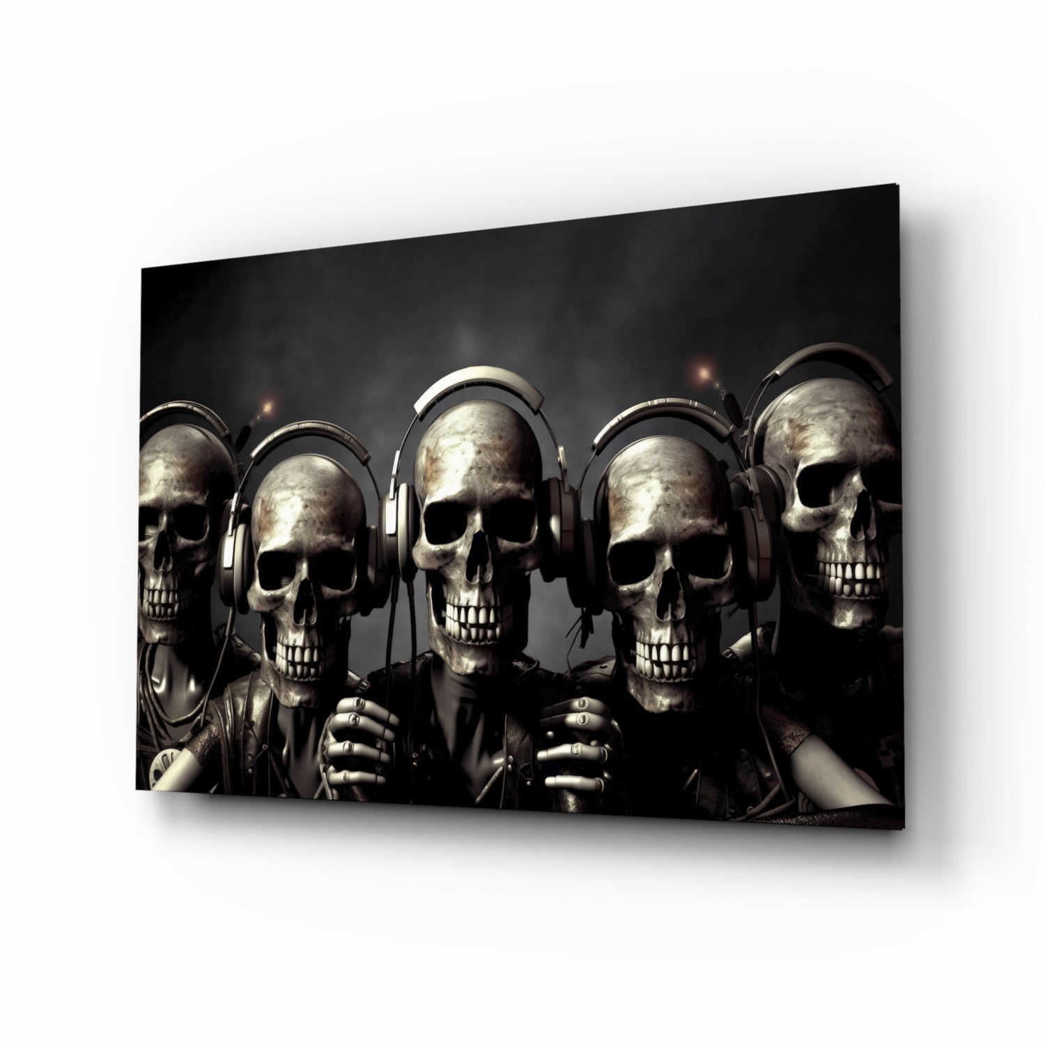 Skull Party Glass Wall Art || Designer&