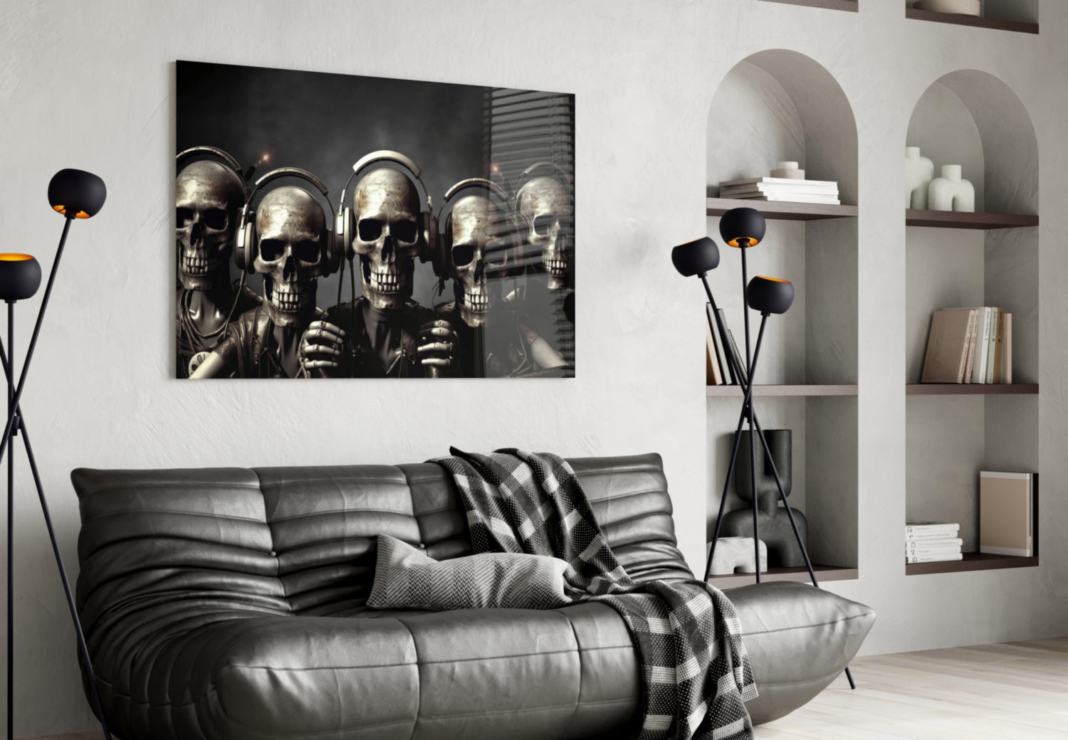Skull Party Glass Wall Art || Designer&