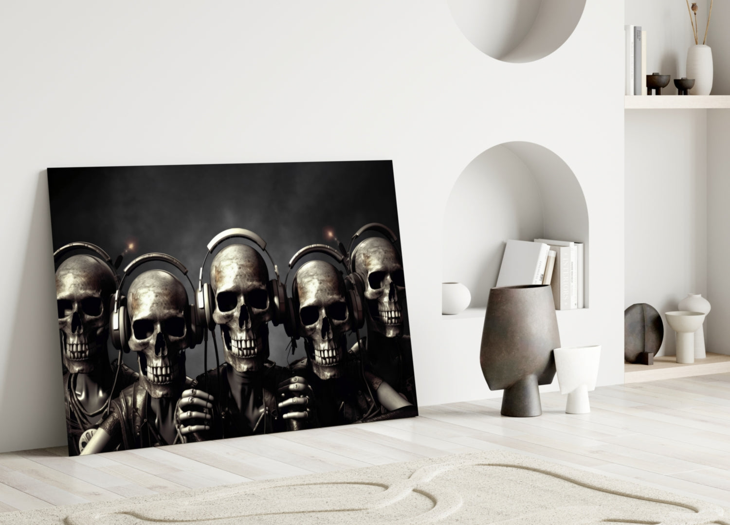 Skull Party Glass Wall Art || Designer&