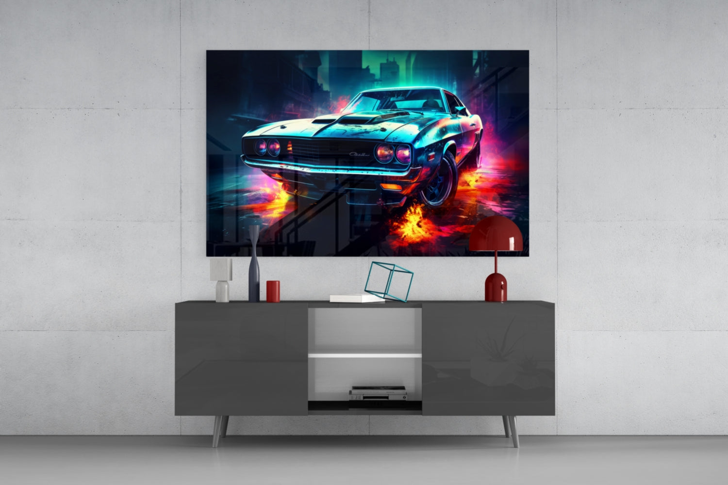 1970 American Muscle Car Glass Wall Art || Designer Collection