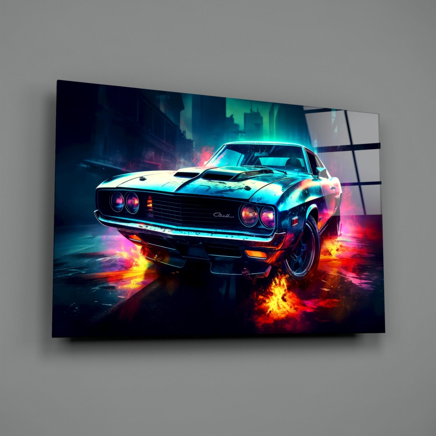 1970 American Muscle Car Glass Wall Art || Designer Collection