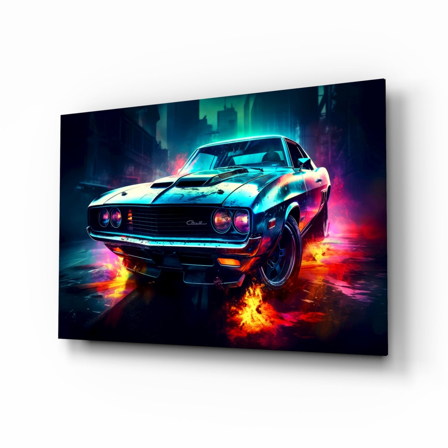1970 American Muscle Car Glass Wall Art || Designer Collection