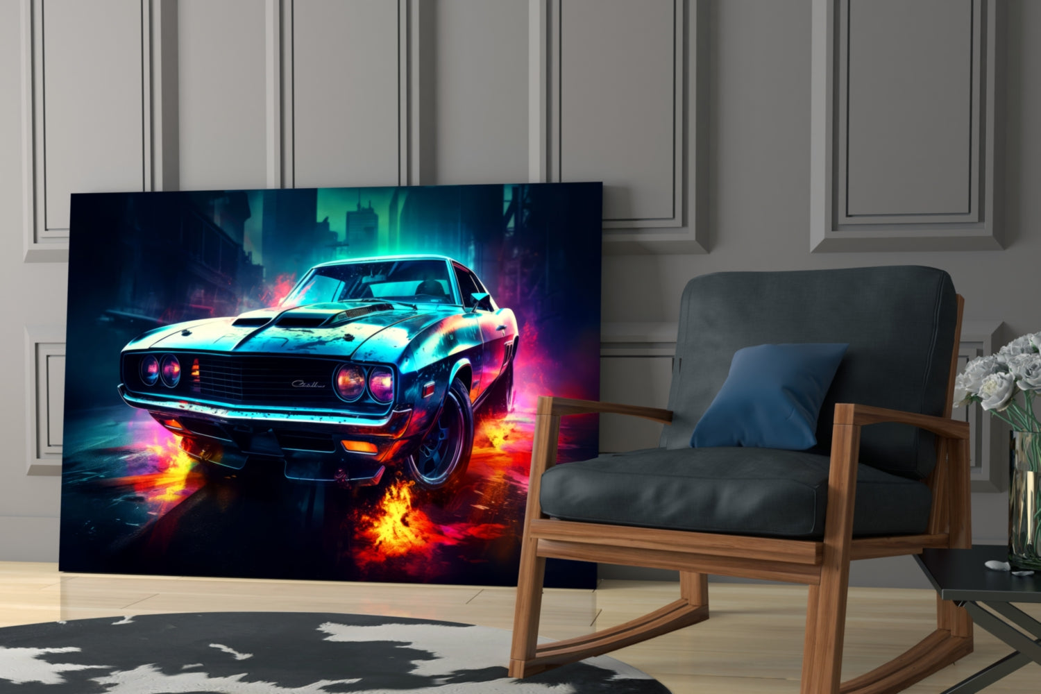 1970 American Muscle Car Glass Wall Art || Designer Collection