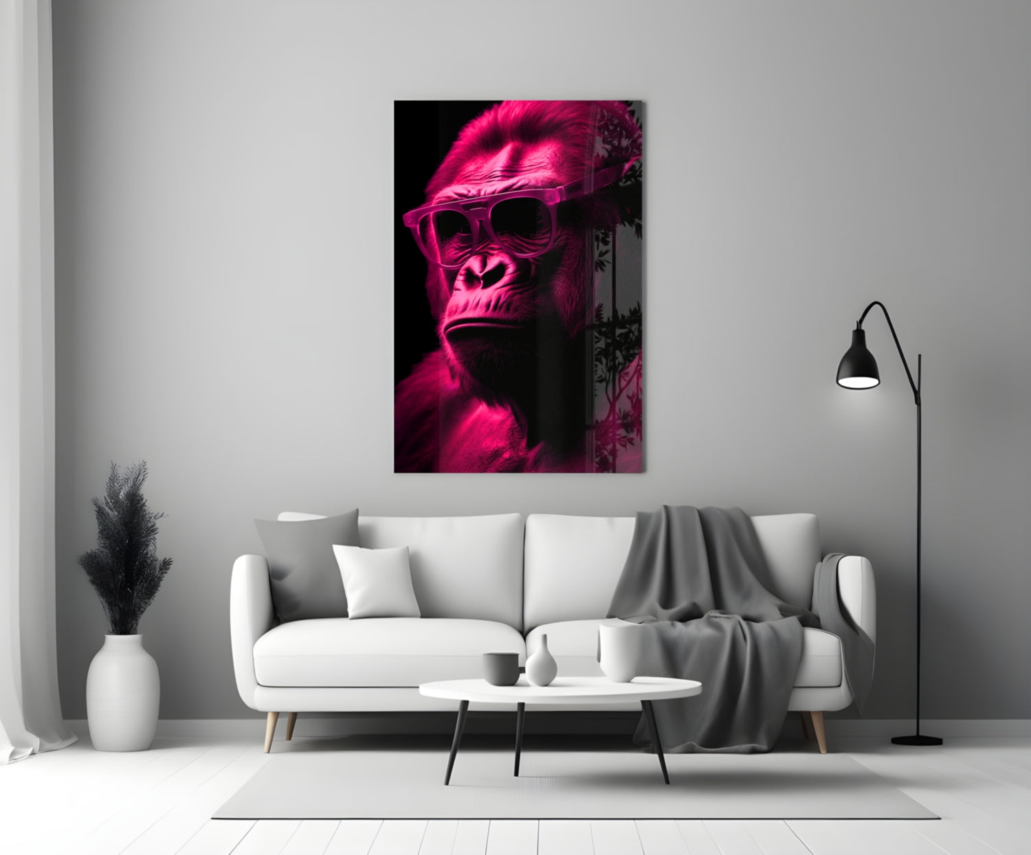 Ape the Thinker Glass Wall Art || Designer Collection