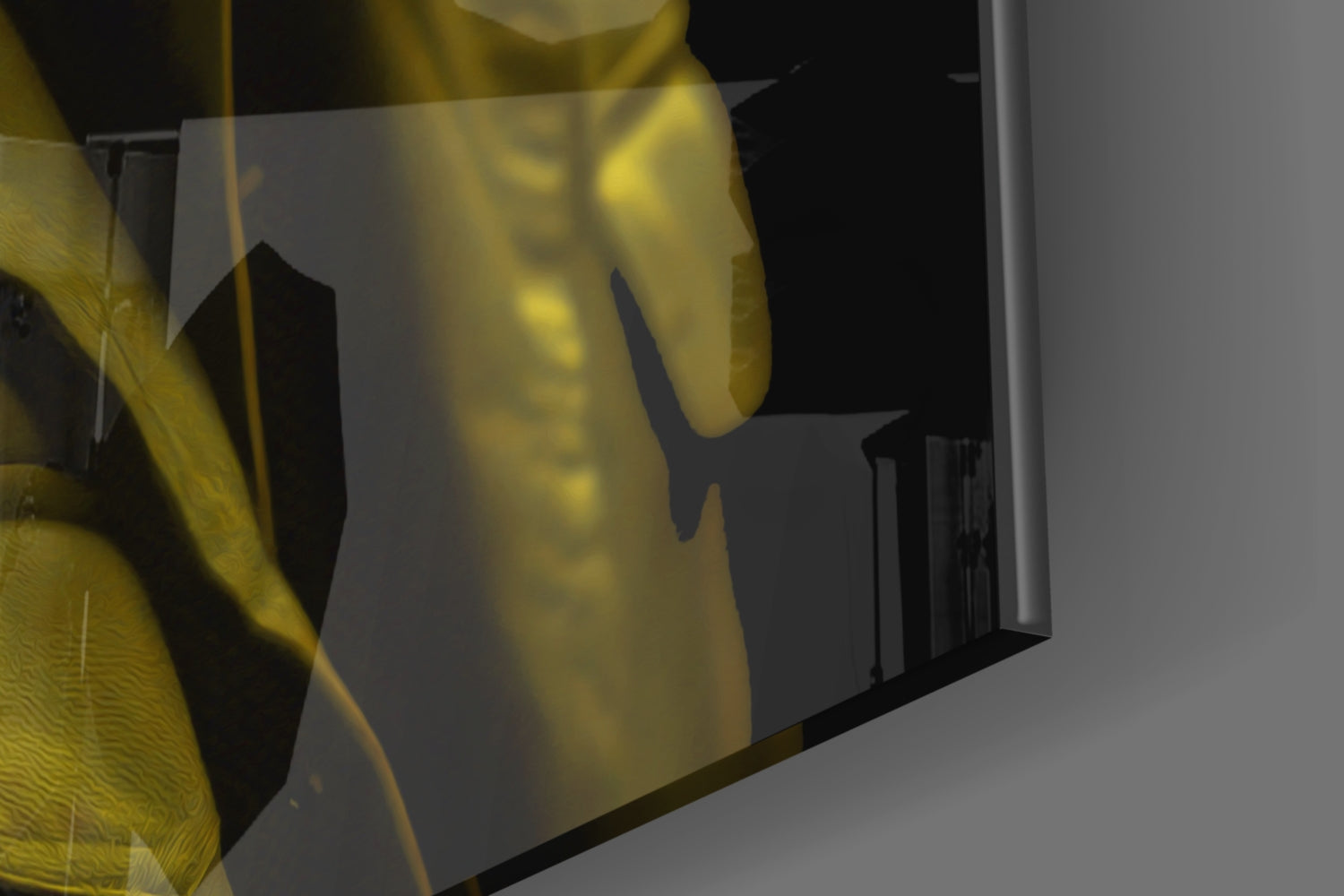 Bright Yellow Suited Gorilla Glass Wall Art