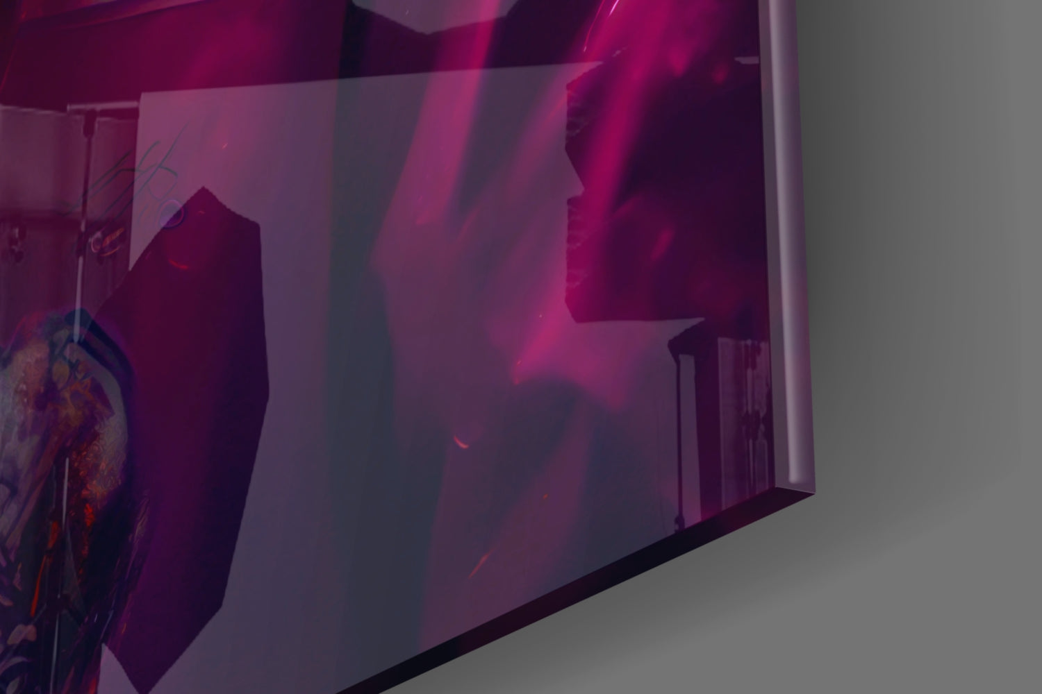 Rhino in Night Glass Wall Art || Designer Collection