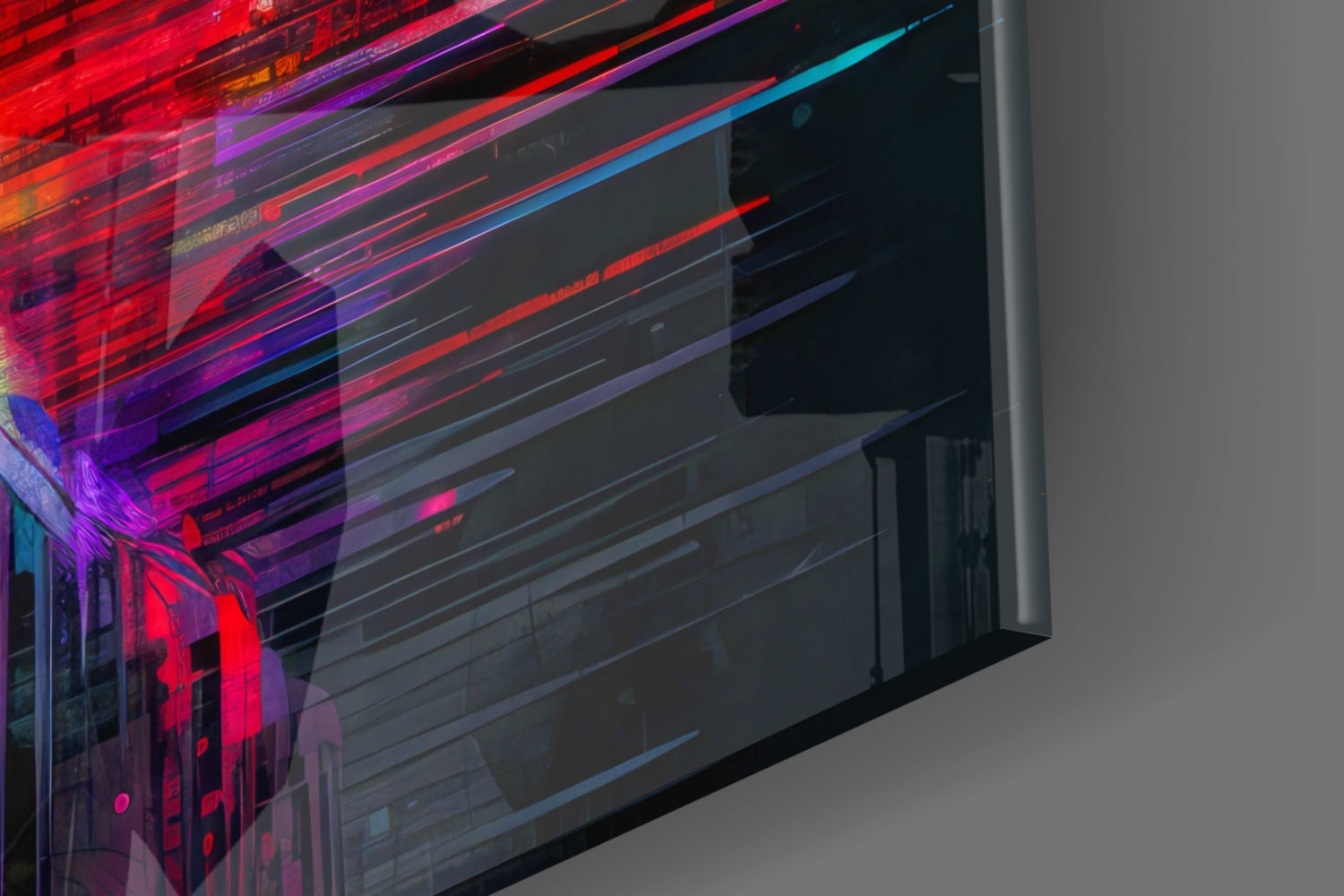 Shadow of Color Sticks Glass Wall Art || Designer Collection