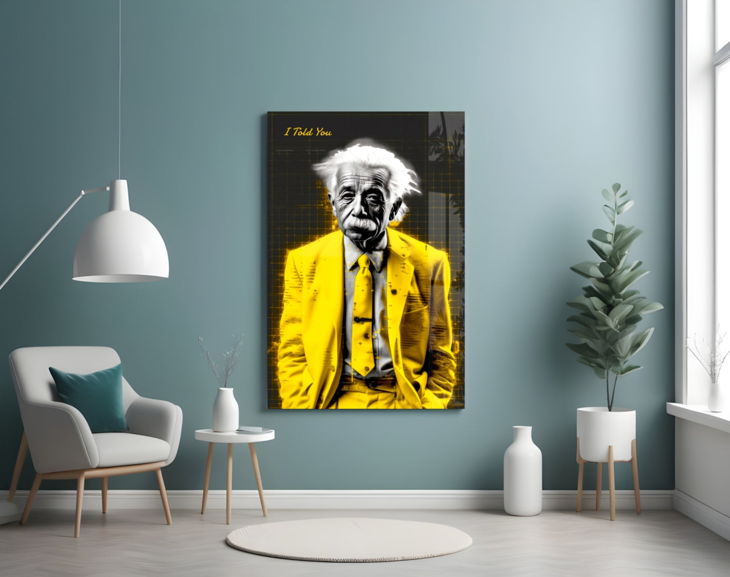 I Told You" - Genius Scientist Glass Wall Art || Designer Collection