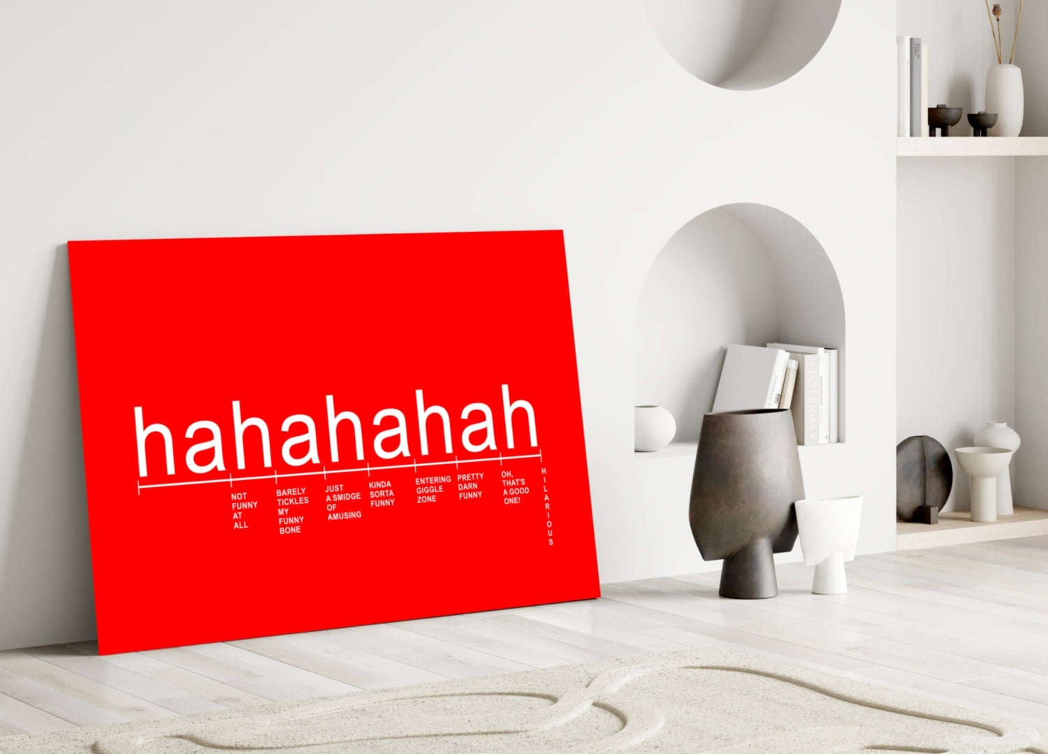 Bright Red Laughter Meter Glass Wall Art