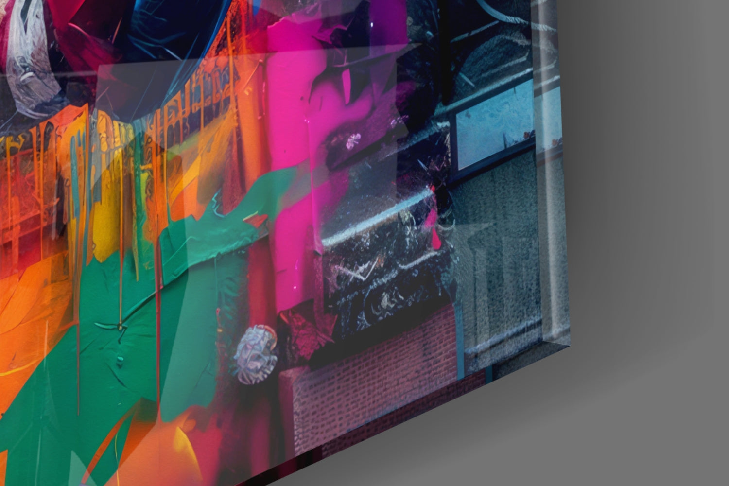 Neon Graffiti Street Boxer Glass Wall Art