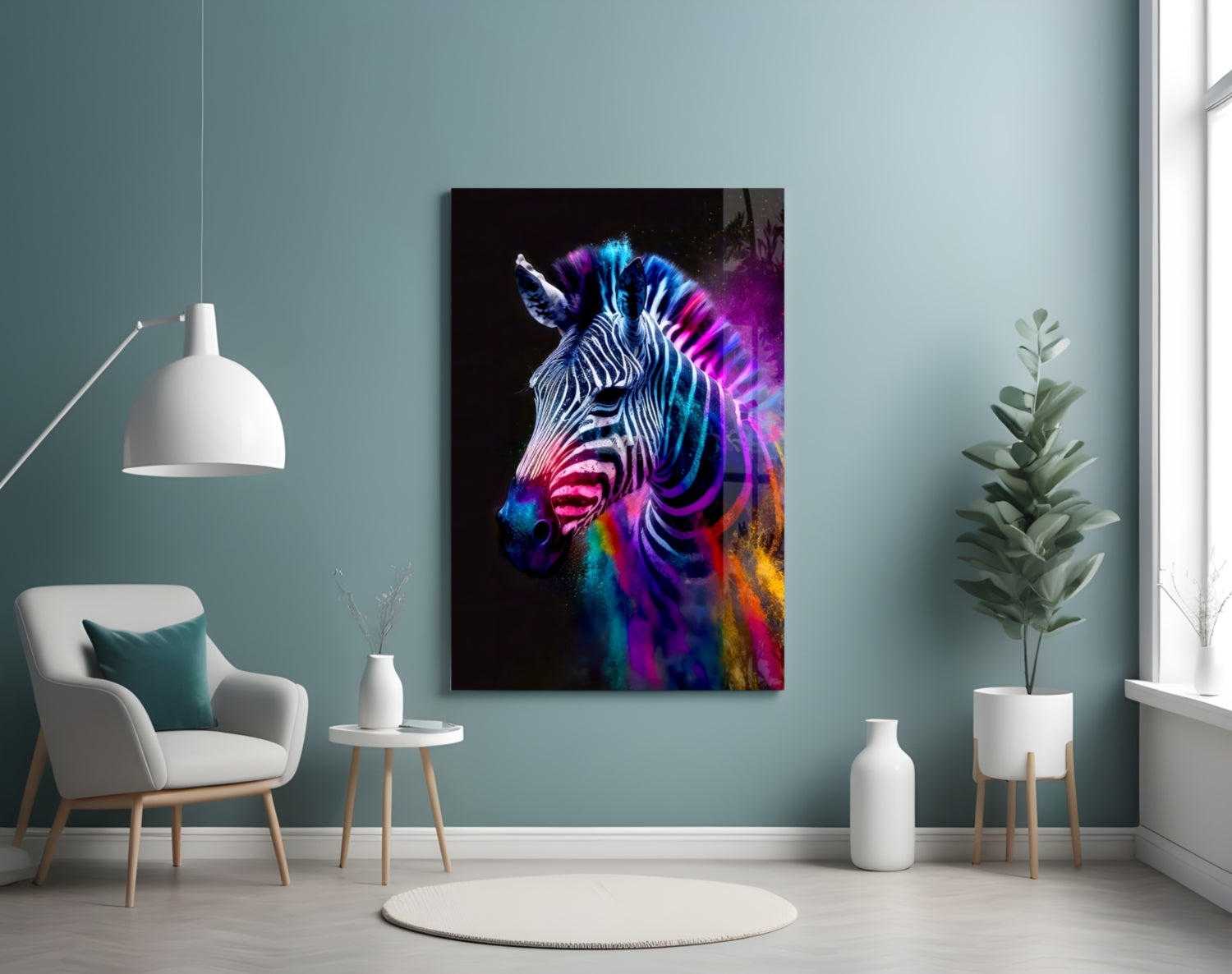 Zebra Glass Wall Art|| Designer&