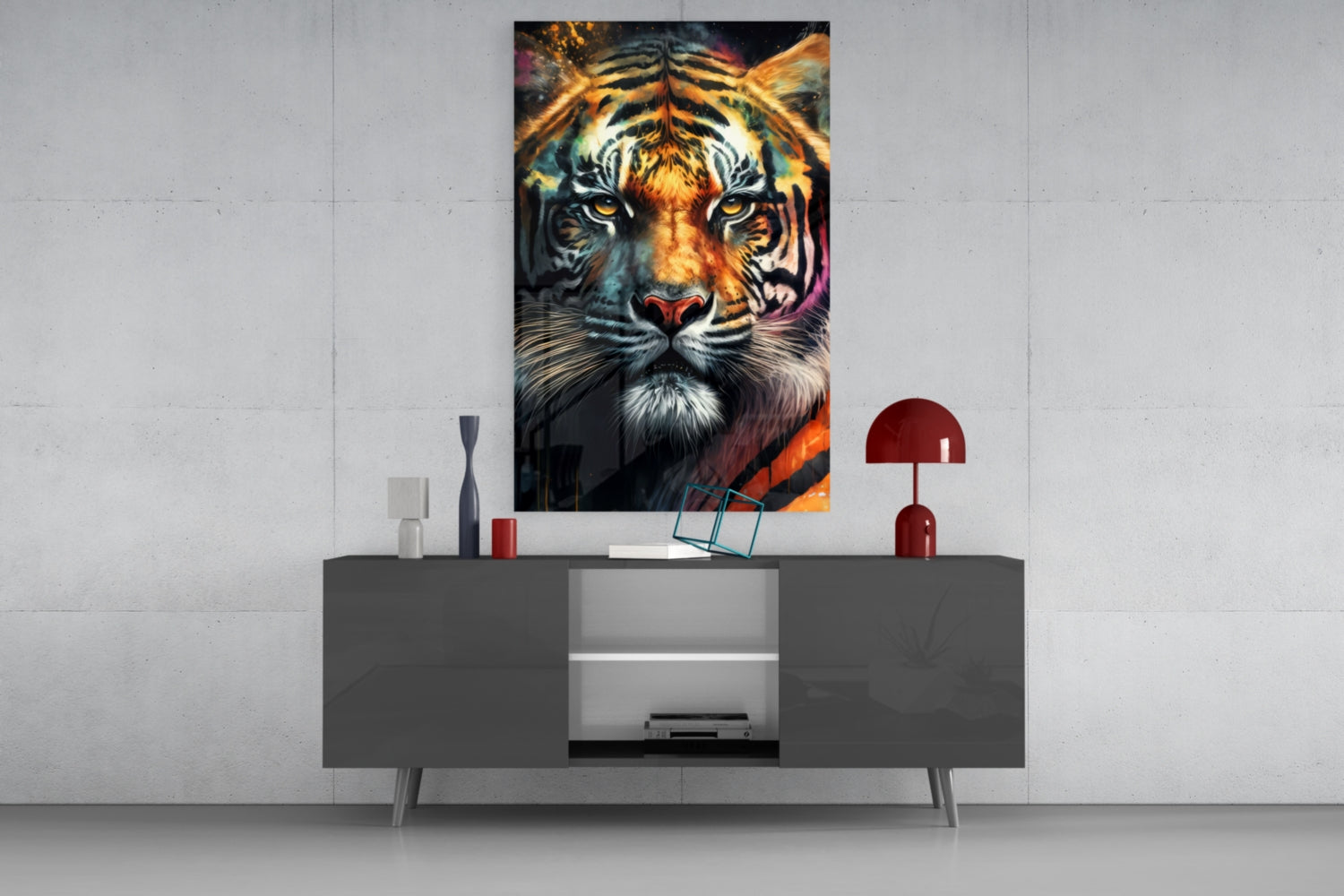 Face of the Tiger Glass Wall Art|| Designer&