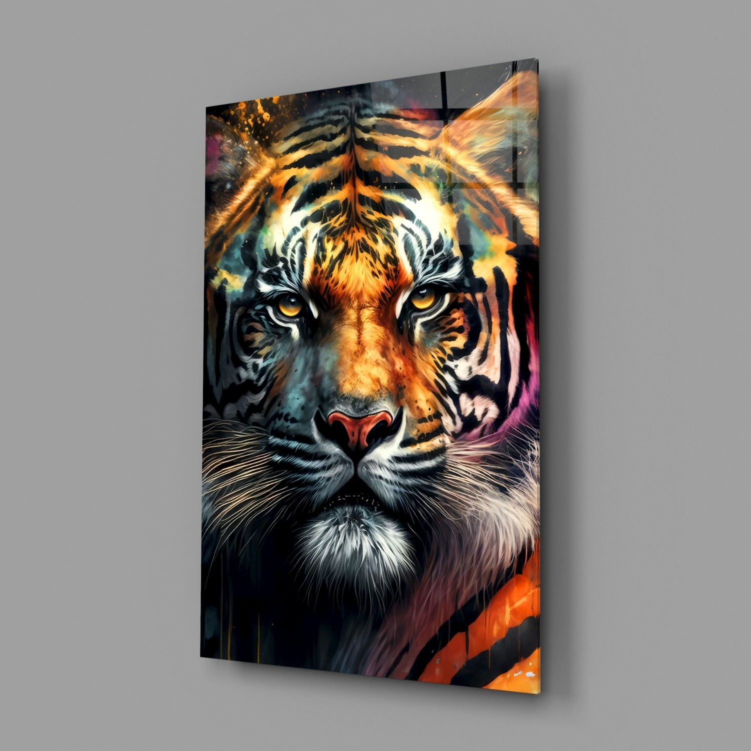 Face of the Tiger Glass Wall Art|| Designer&