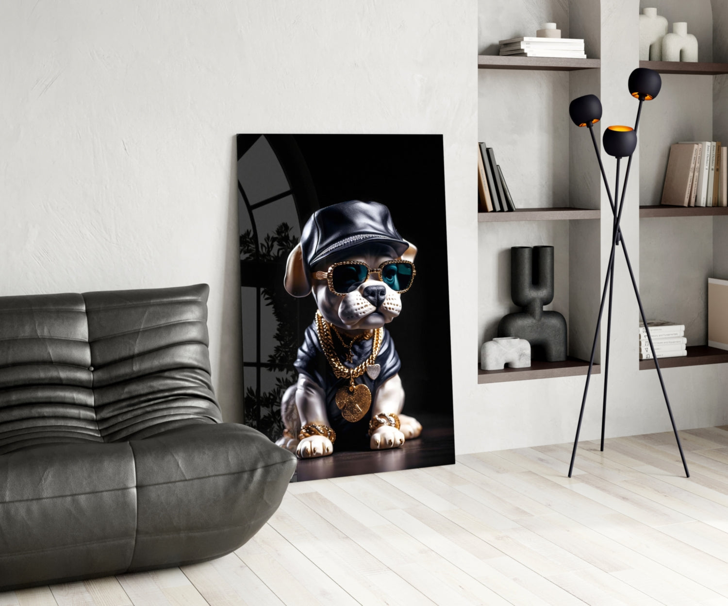 Puppy Vogue Glass Wall Art|| Designer&