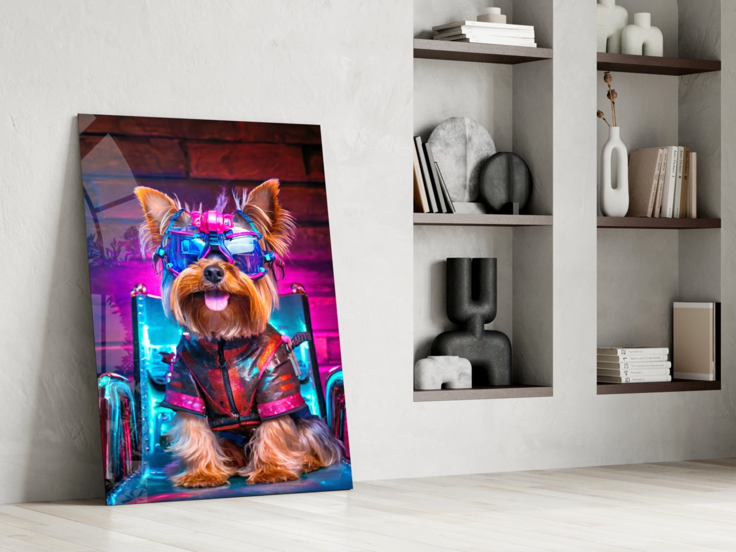 Hip Dog Glass Wall Art || Designer Collection