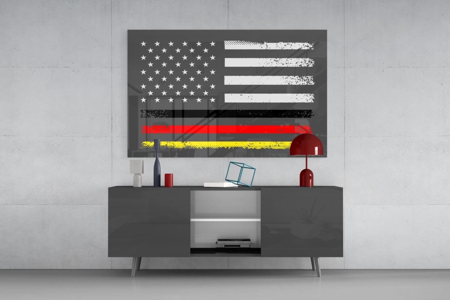 USA - Germany Flag Glass Wall Art || Designer Collection