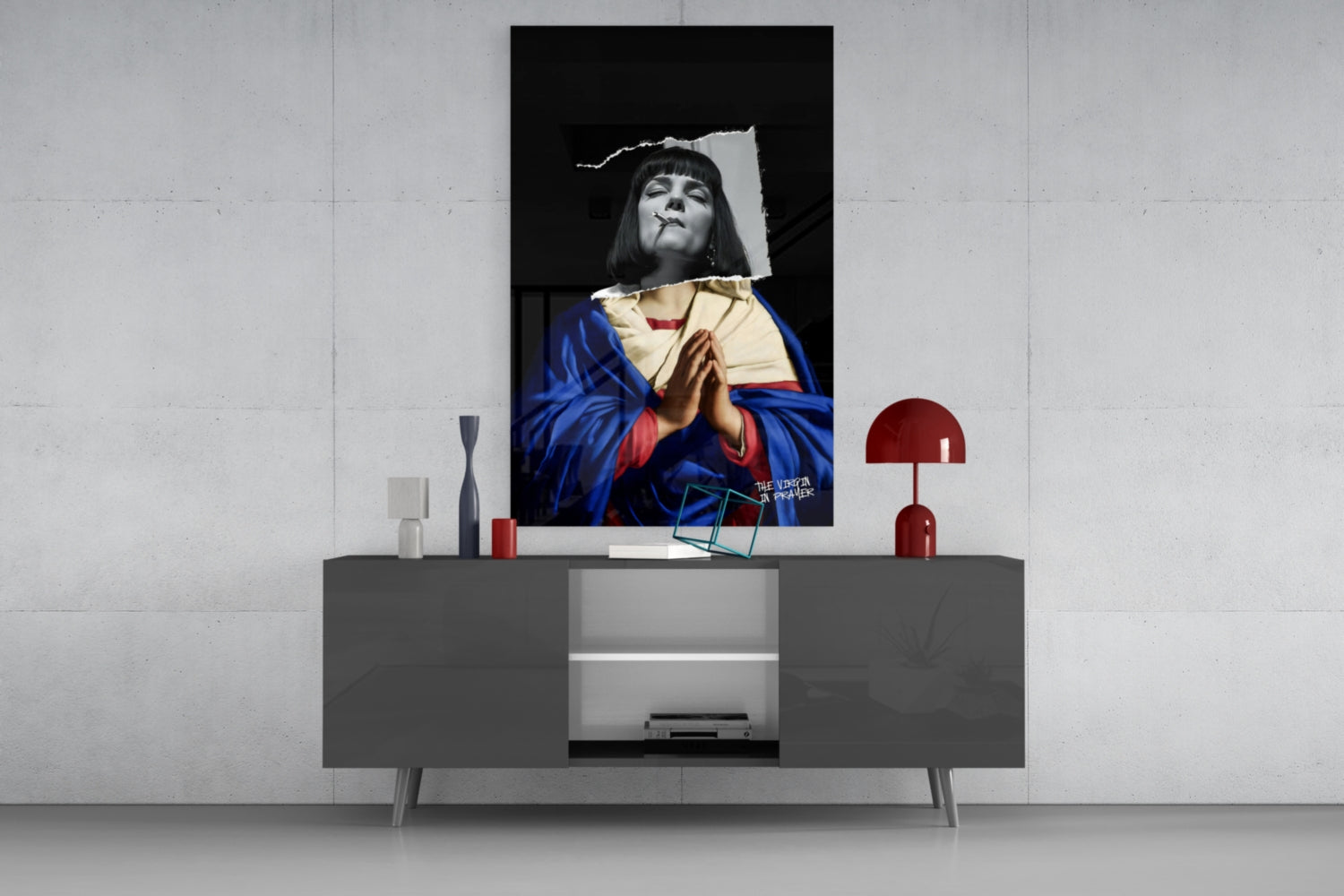 Contemporary Virgin Glass Wall Art || Designer Collection