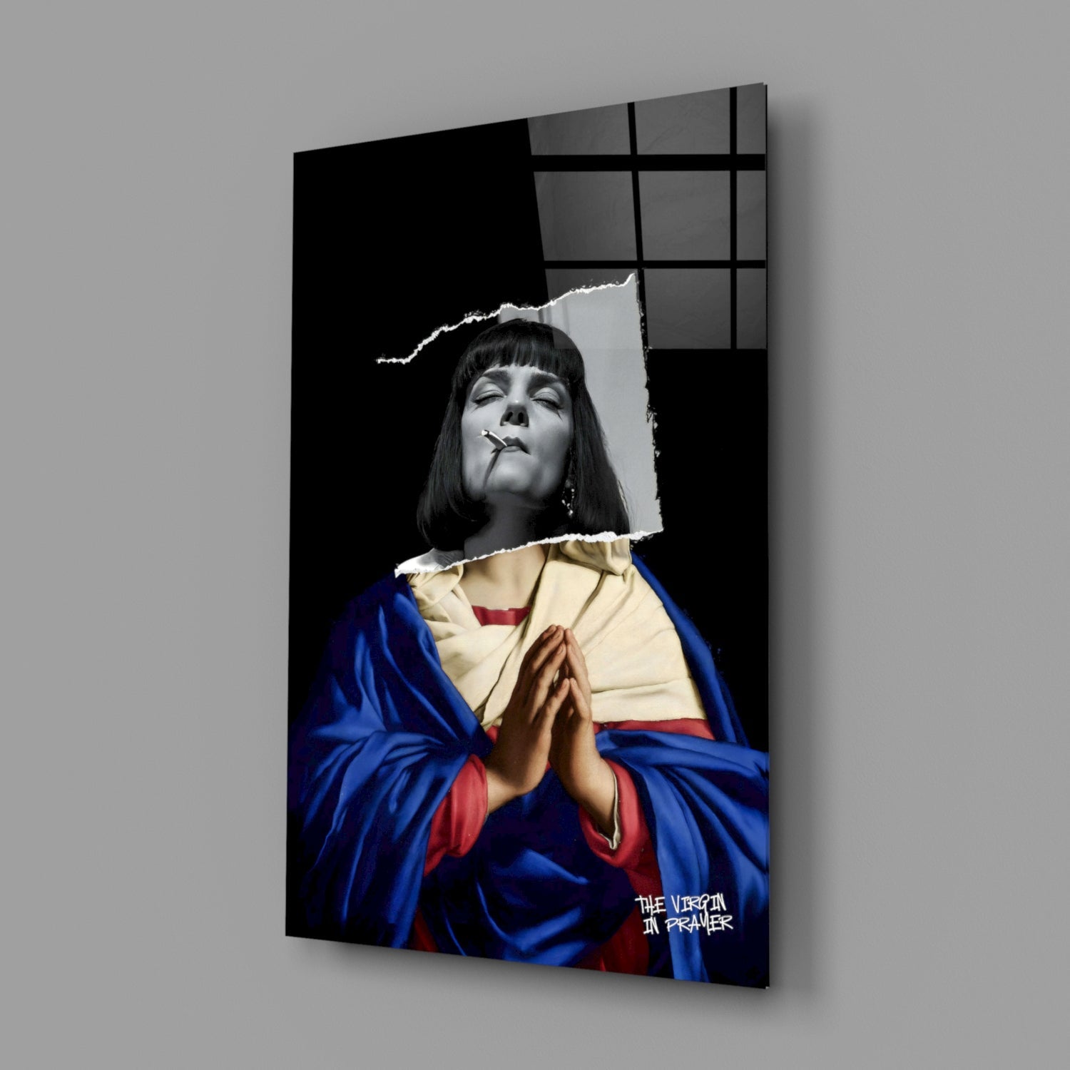Contemporary Virgin Glass Wall Art || Designer Collection