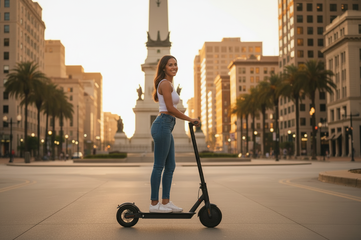 FlipStylez IDEIGITOD Black Foldable Electric Scooter | 24V Lithium Battery, Gold Spring Suspension, LED Headlight, Kids & Adults E-Scooter