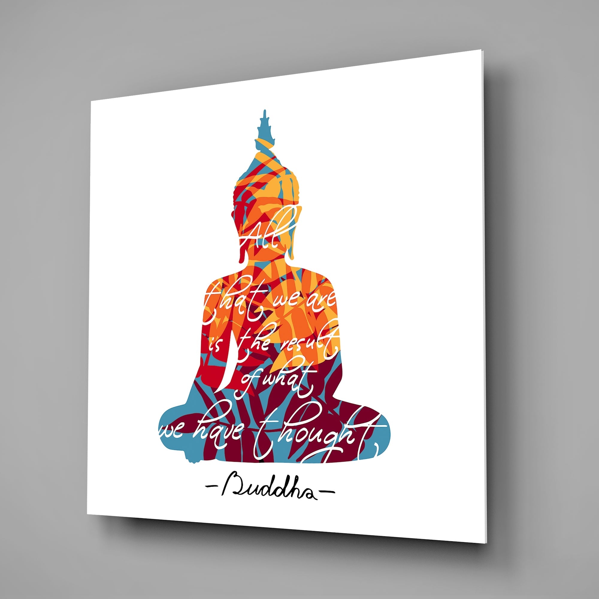 Buddha Quote Silhouette Glass Wall Art